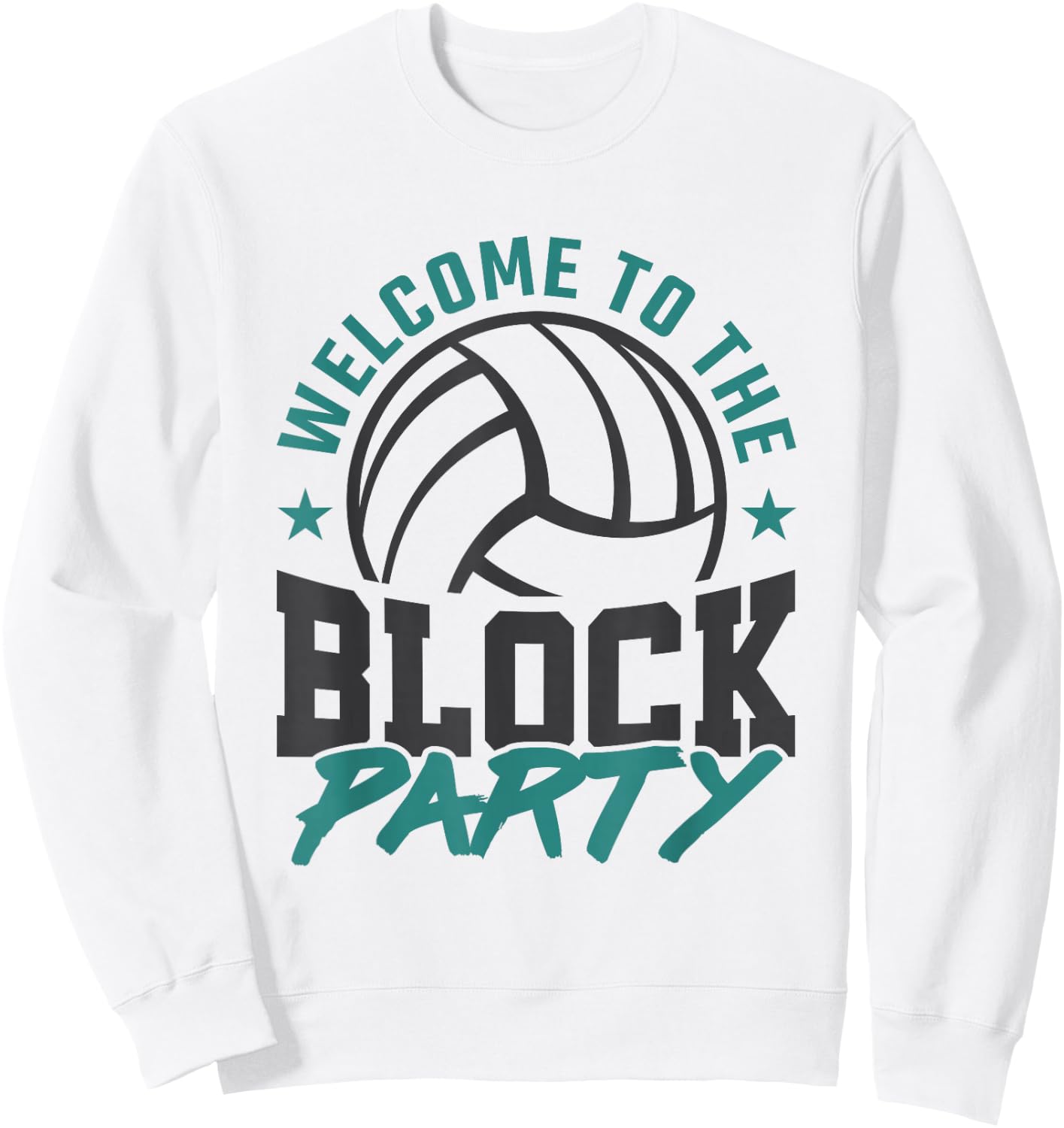 Welcome to the Block Party Volleyball Middle Blocker Sweatshirt - Sweatshirt | White