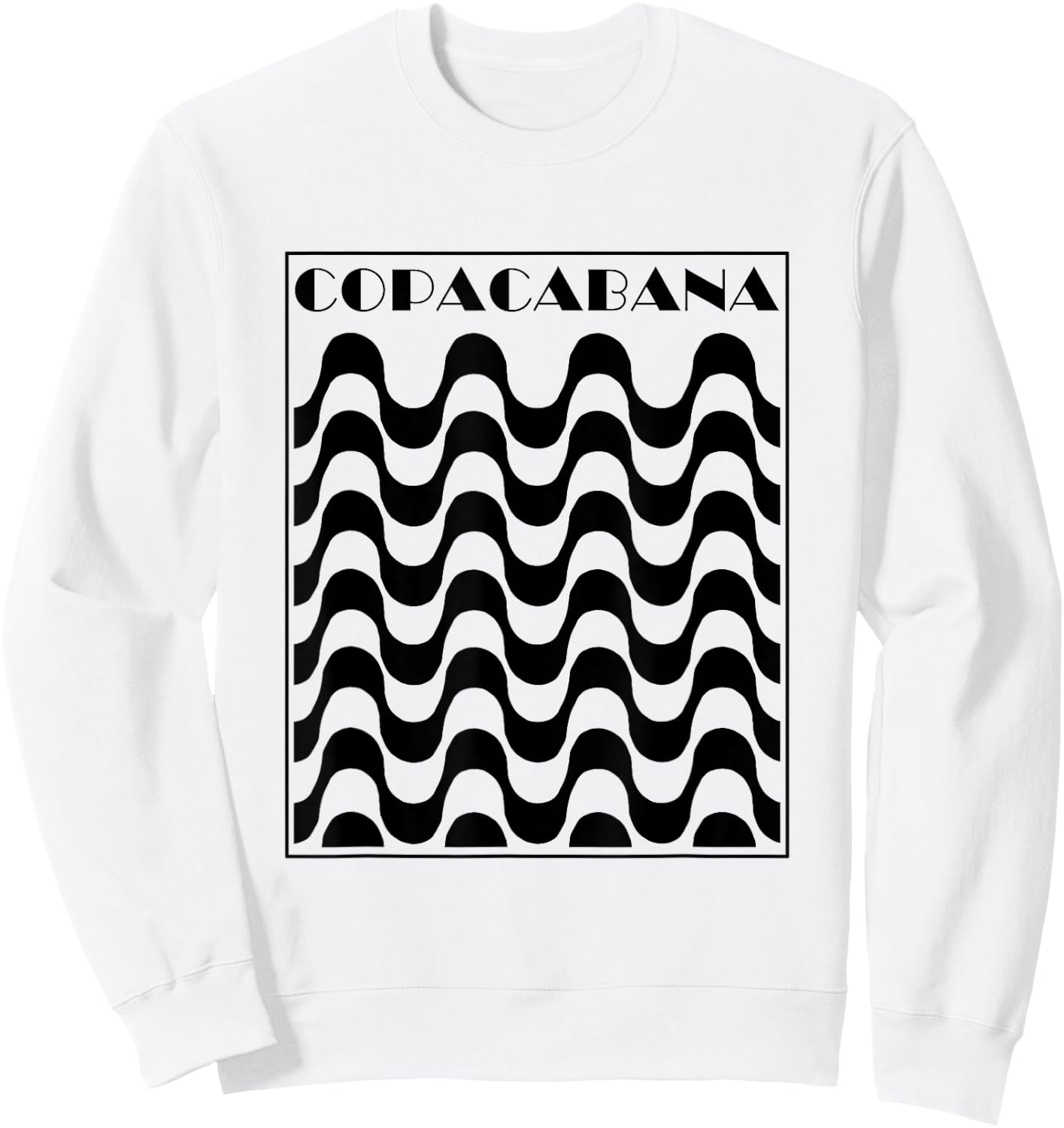 Copacabana Beach Sidewalk Rio de Janeiro Brazil Retro Sweatshirt - Sweatshirt | White