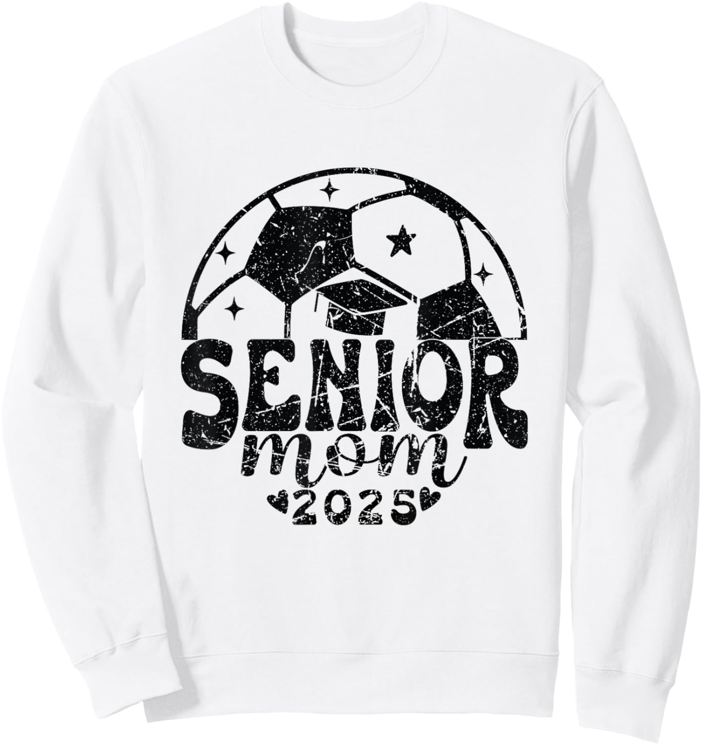 Vintage Soccer Senior Mom Class of 2025 Sweatshirt - Sweatshirt | White