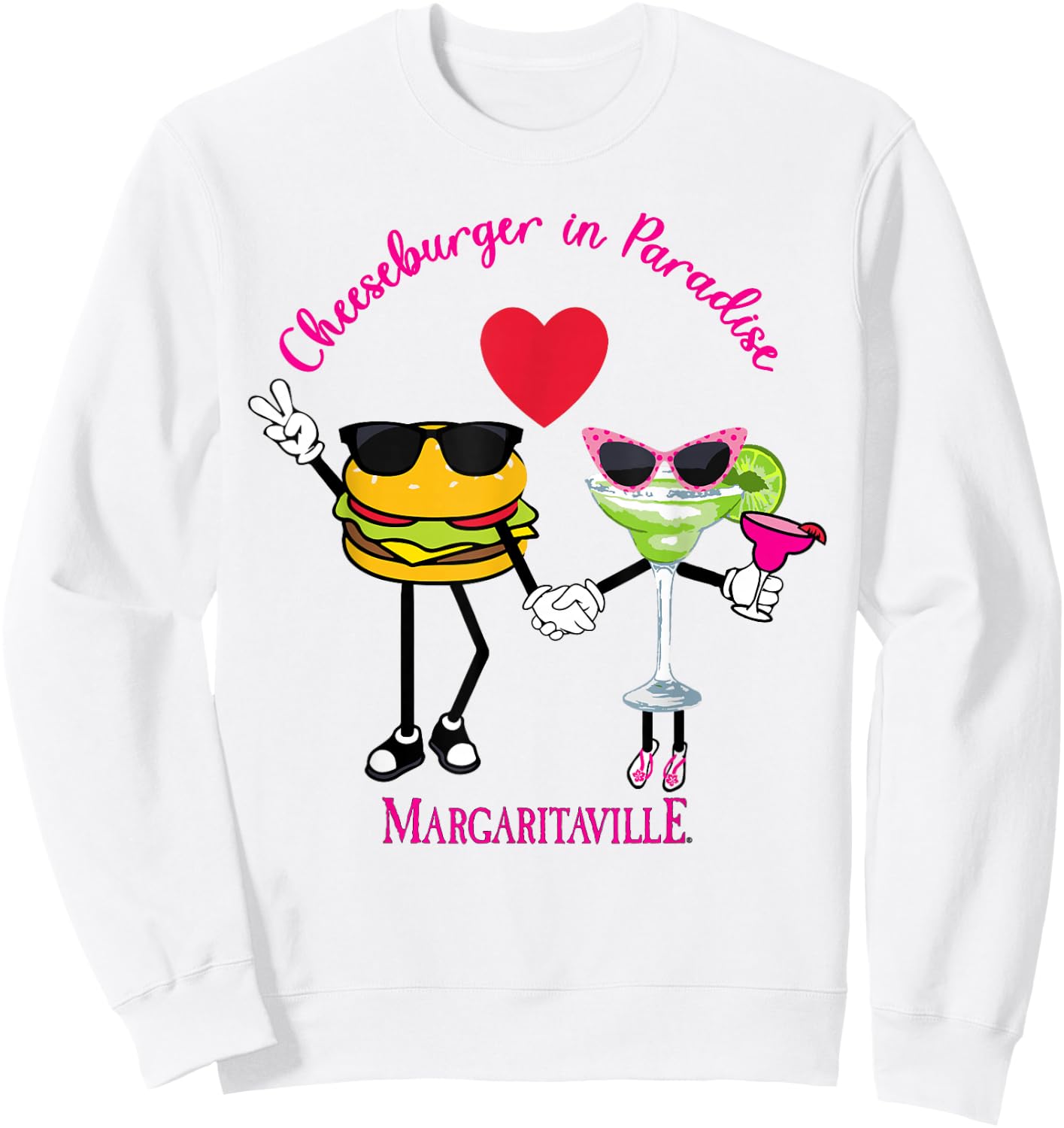 Cheeseburger in Paradise Sweatshirt - Sweatshirt | White