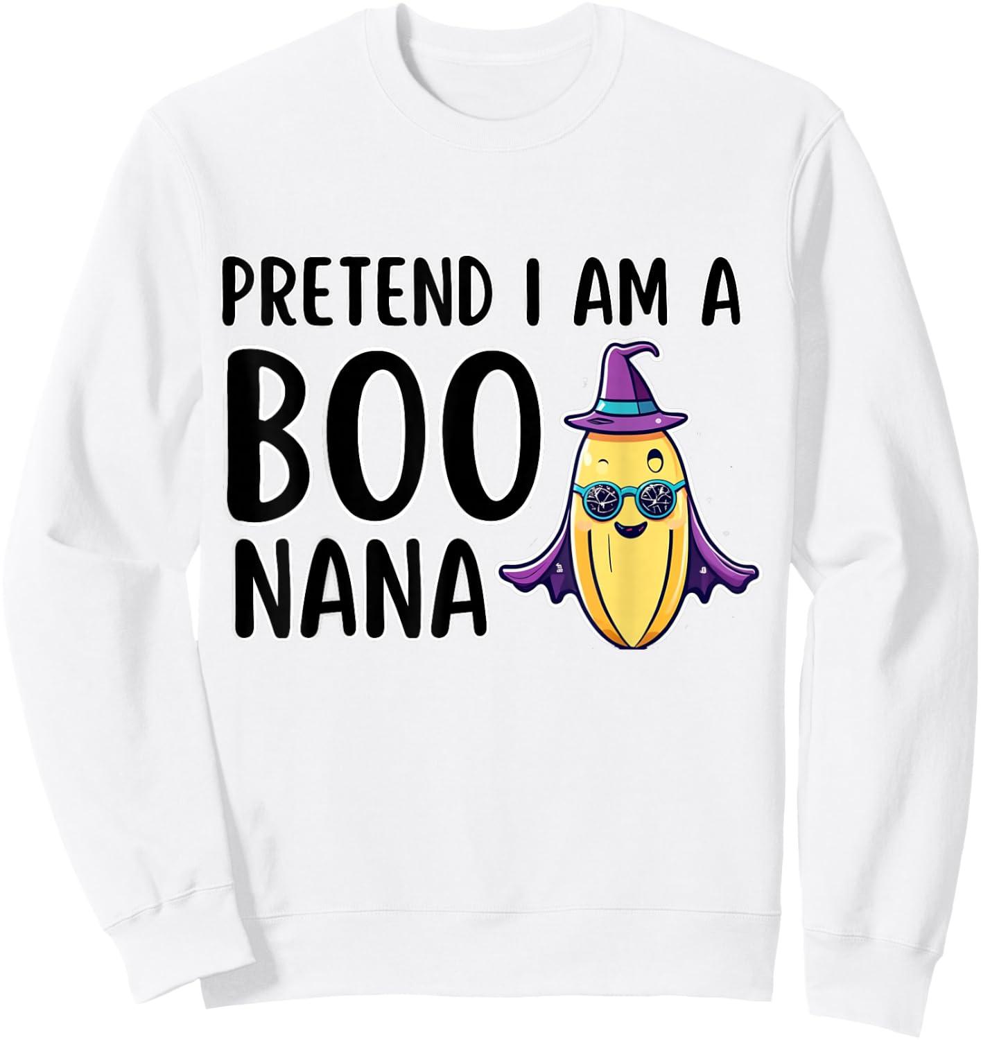 Funny Lazy Halloween Costume Boo Pretend I Am A Banana Sweatshirt - Sweatshirt | White