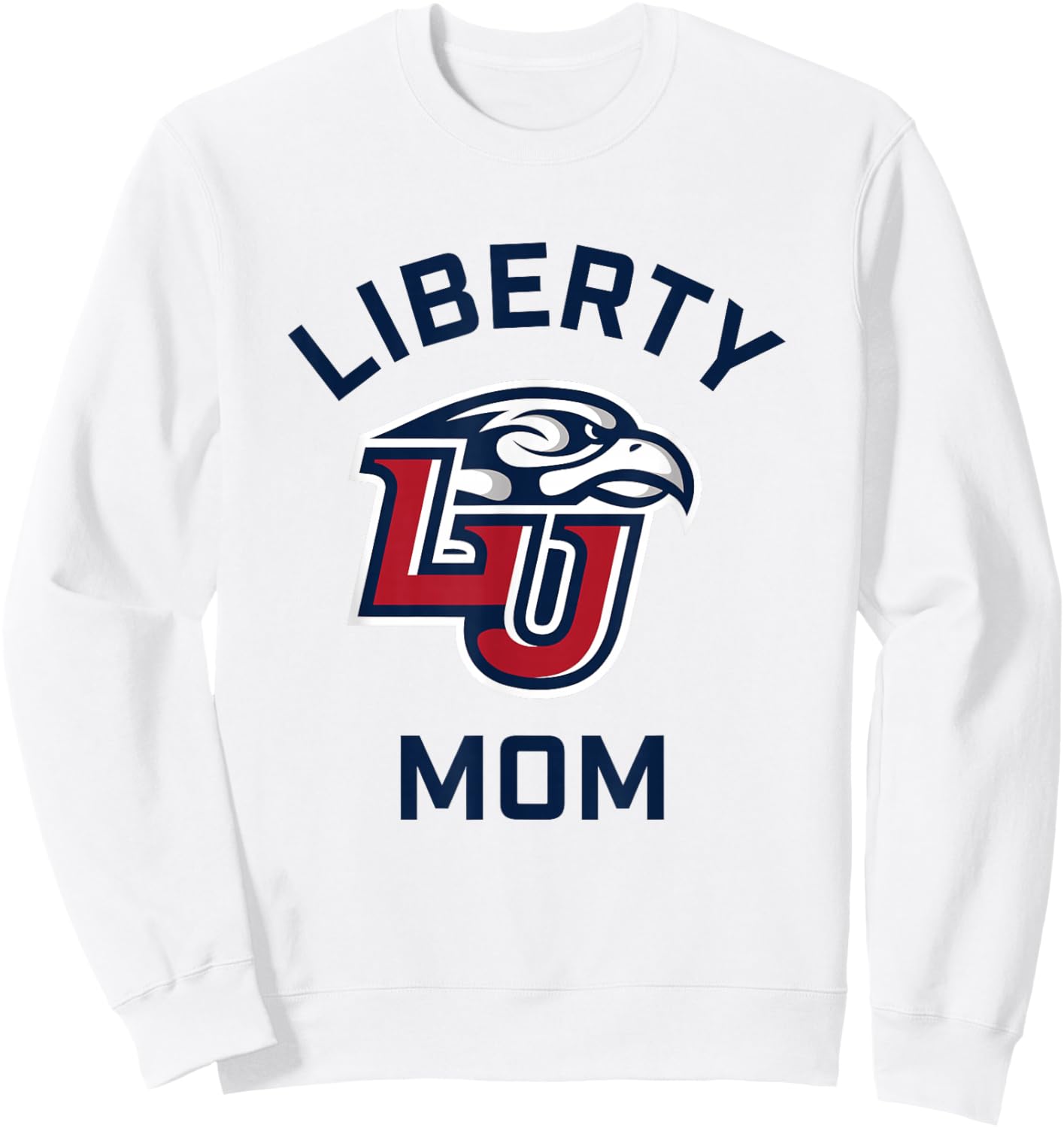 Liberty University Flames Arched Mom Sweatshirt - Sweatshirt | White