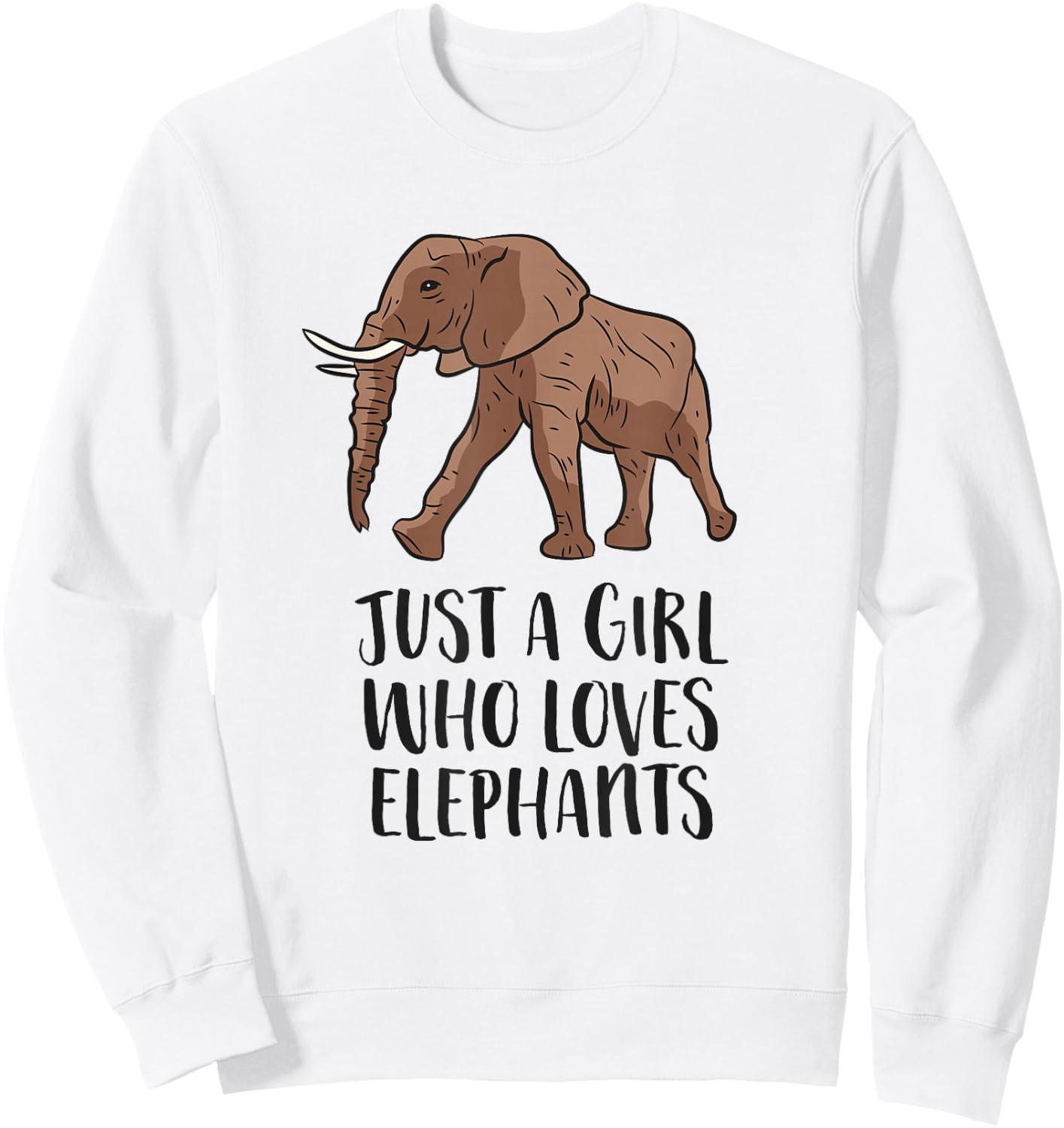 Just a Girl Who Loves Elephants Sweatshirt - Sweatshirt | White