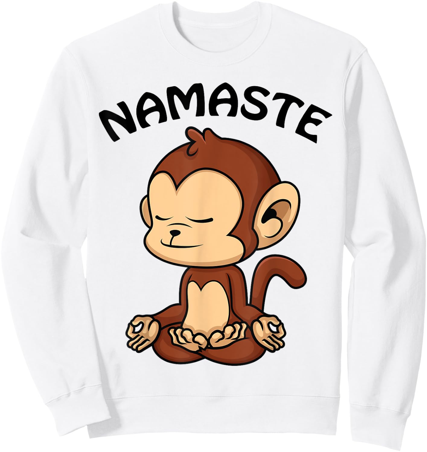 Monkey Yoga Shirt Cute Monkey Lovers Gift Funny Namaste Yoga Sweatshirt - Sweatshirt | White