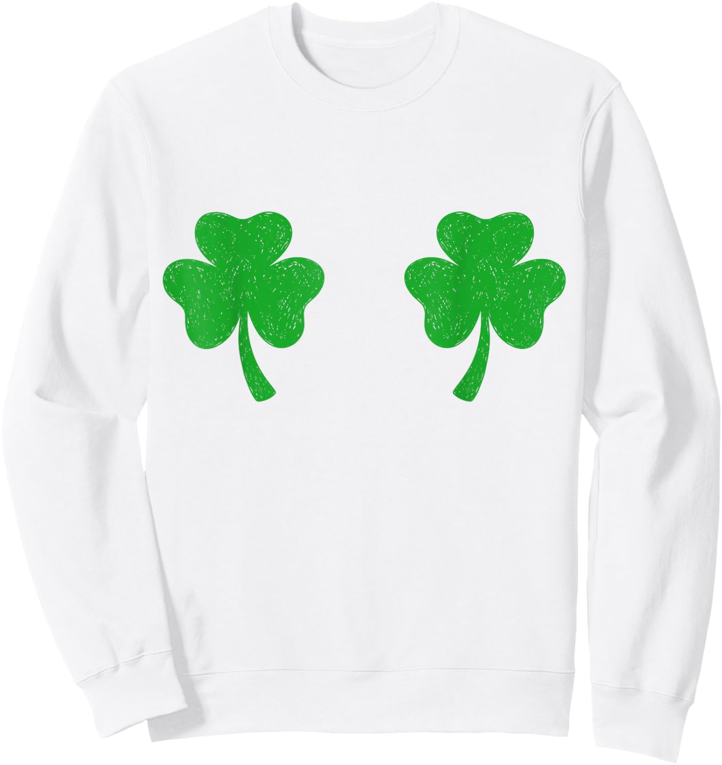 Shamrock Boobs Shirt Irish Boobies St Patricks Day Sweatshirt - Sweatshirt | White