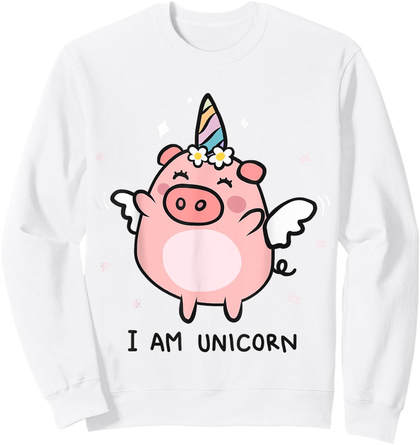 Cute Pigs Can Fly Unicorn Girls Gift Sweatshirt - Sweatshirt | White