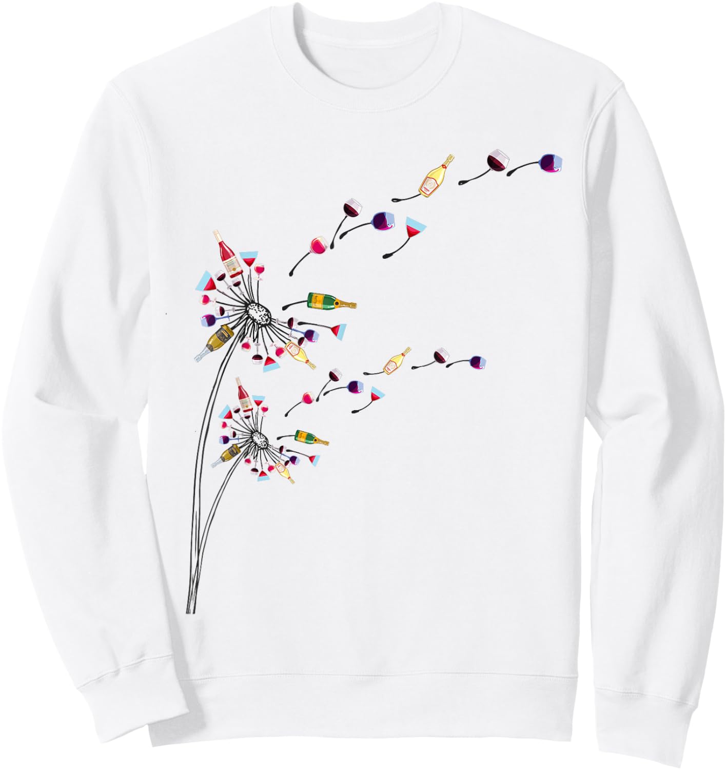 Wine Dandelion Drinking Wine Rosee Wine Lovers Rosee Wine Sweatshirt - Sweatshirt | White