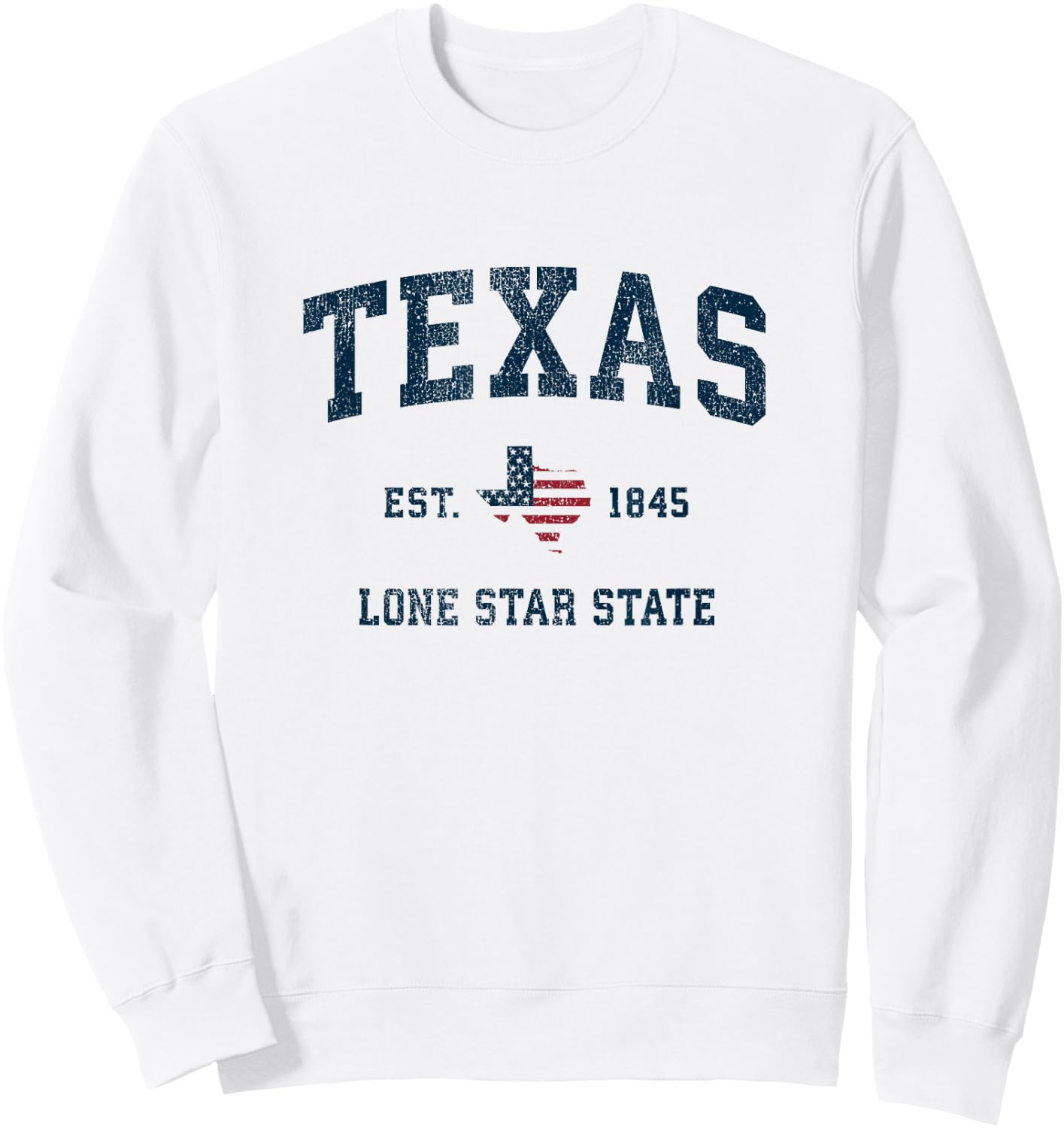 Texas Vintage American Flag USA Sports Design Women Kids Men Sweatshirt - Sweatshirt | White