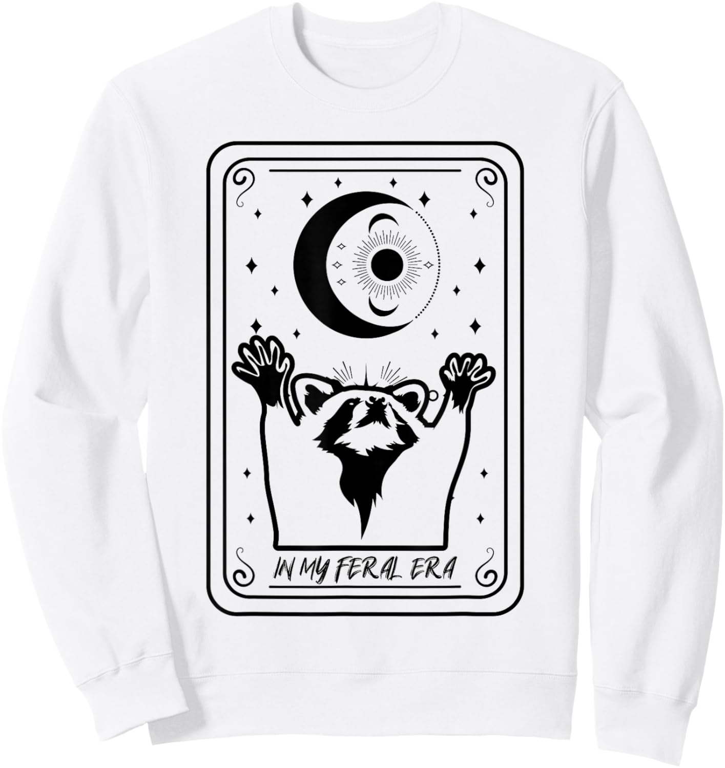 Tarot Card Raccoon Lover Gift My Wild Era Sweatshirt - Sweatshirt | White