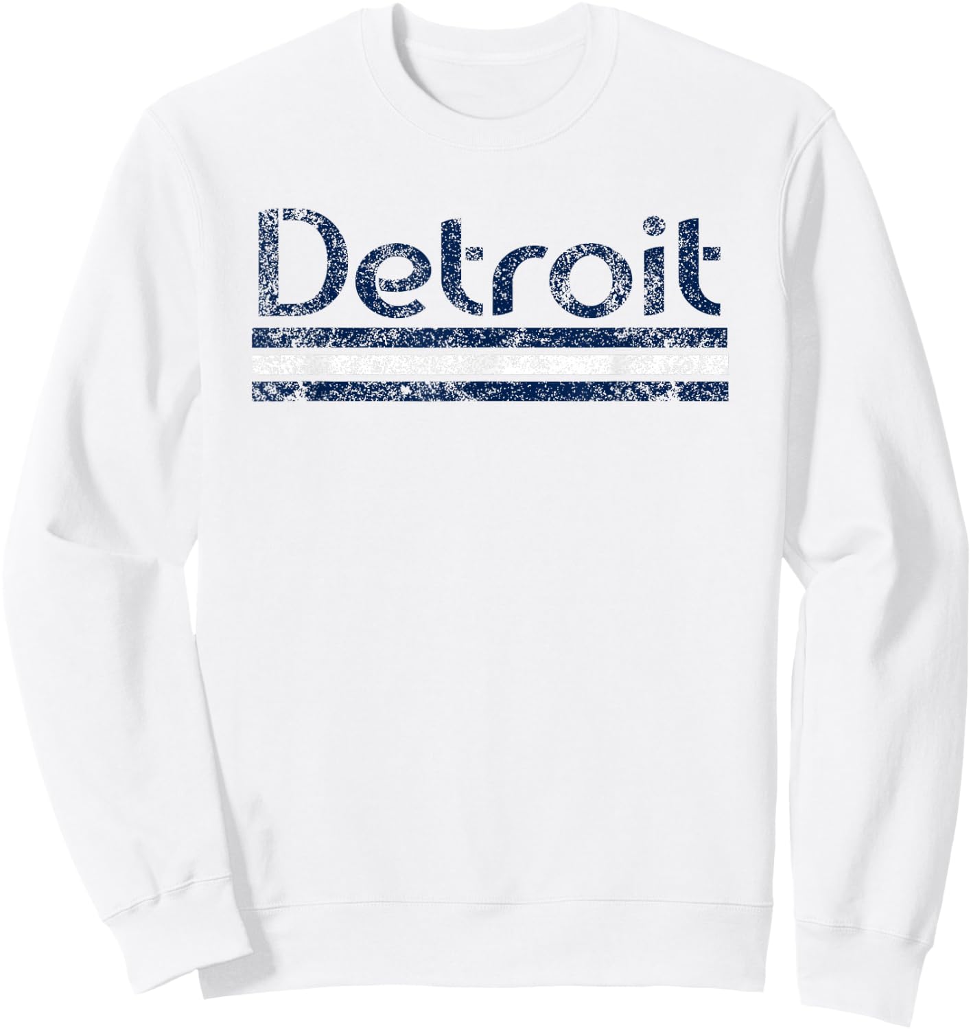 Detroit Michigan Retro Vintage Weathered Stripe Throwback Sweatshirt - Sweatshirt | White