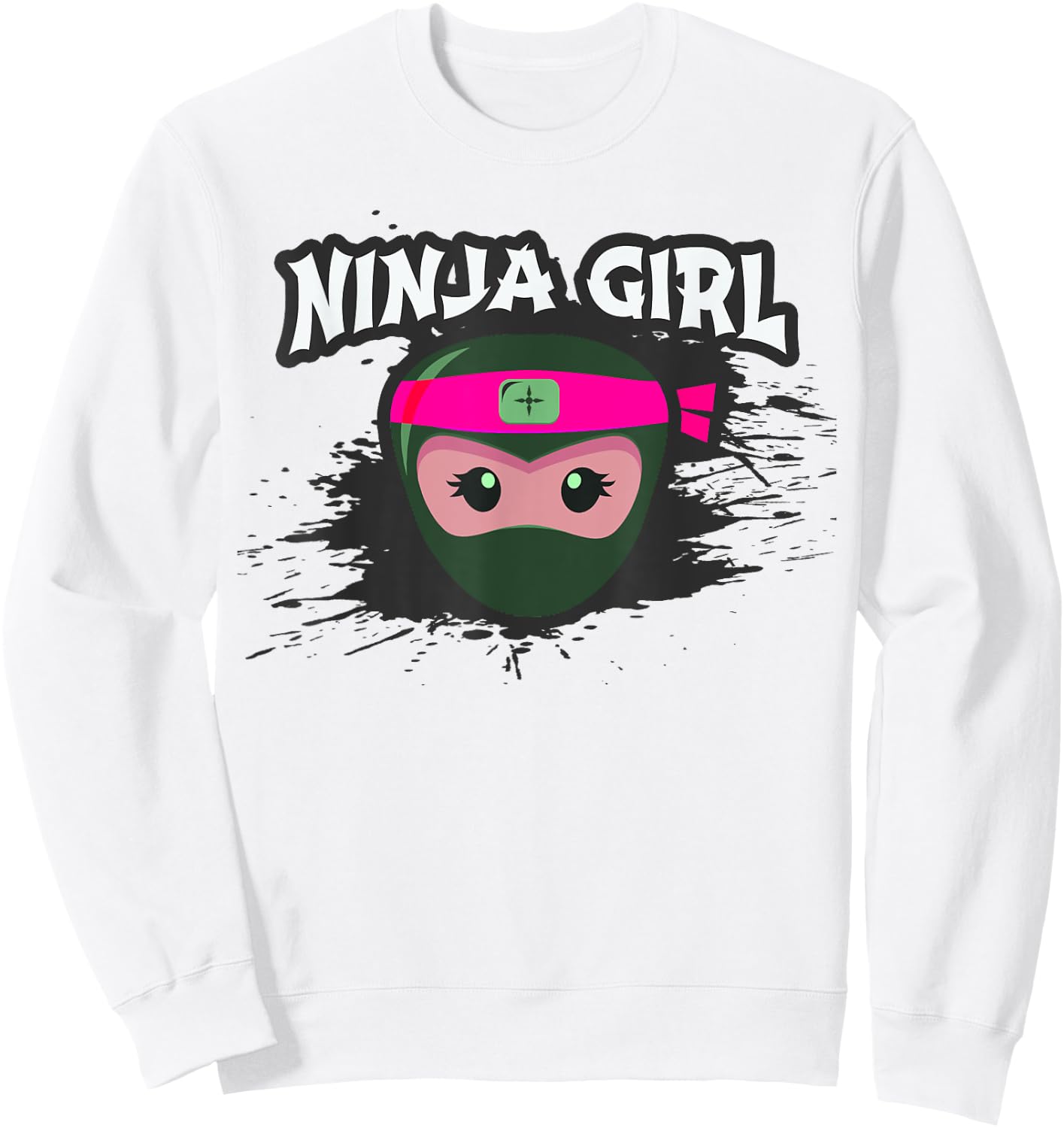 Ninja Girl Team Covert Crew Funny Princess Birthday Pink Sweatshirt - Sweatshirt | White