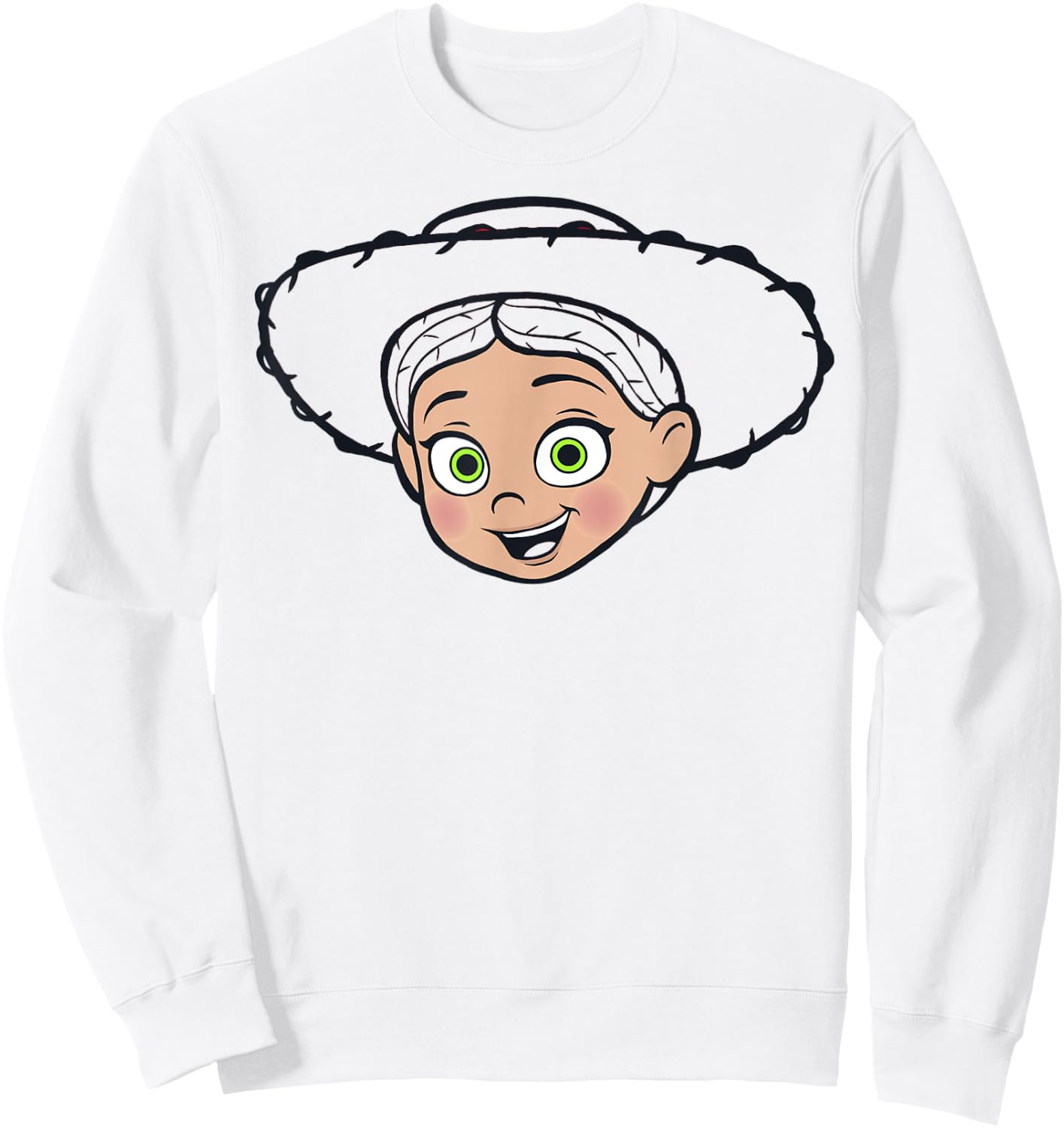 Disney Pixar Toy Story Jessie Big Face Hat Outline Sweatshirt - Sweatshirt | White