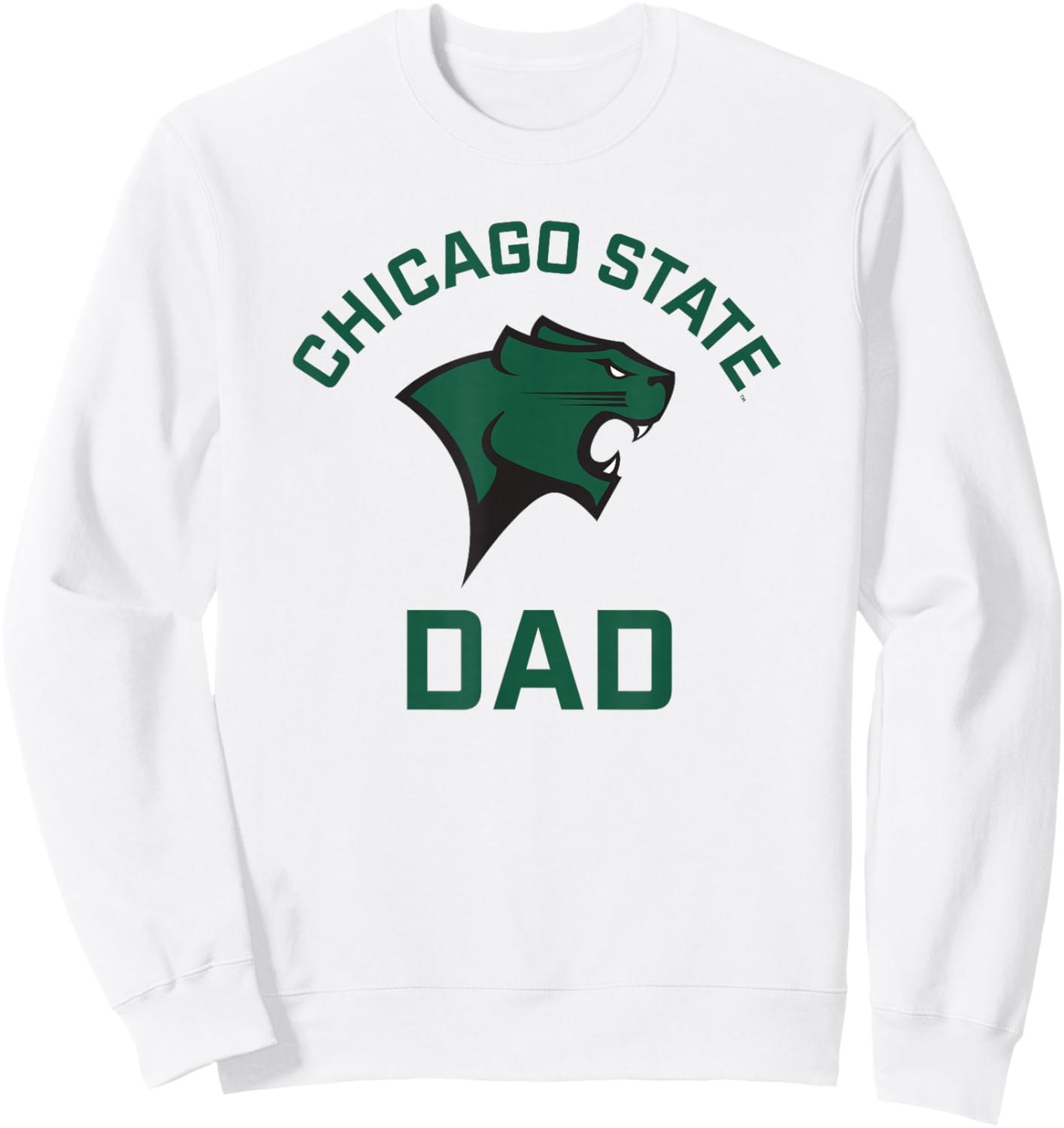 Chicago State University Cougars Arched Dad Sweatshirt - Sweatshirt | White