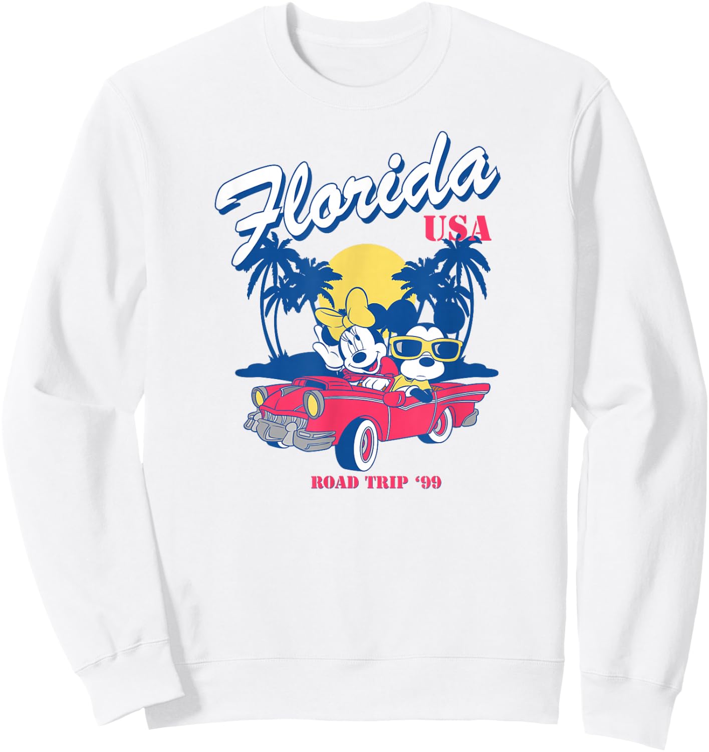 Disney Mickey And Friends Road Trip To Florida USA Vintage Sweatshirt - Sweatshirt | White