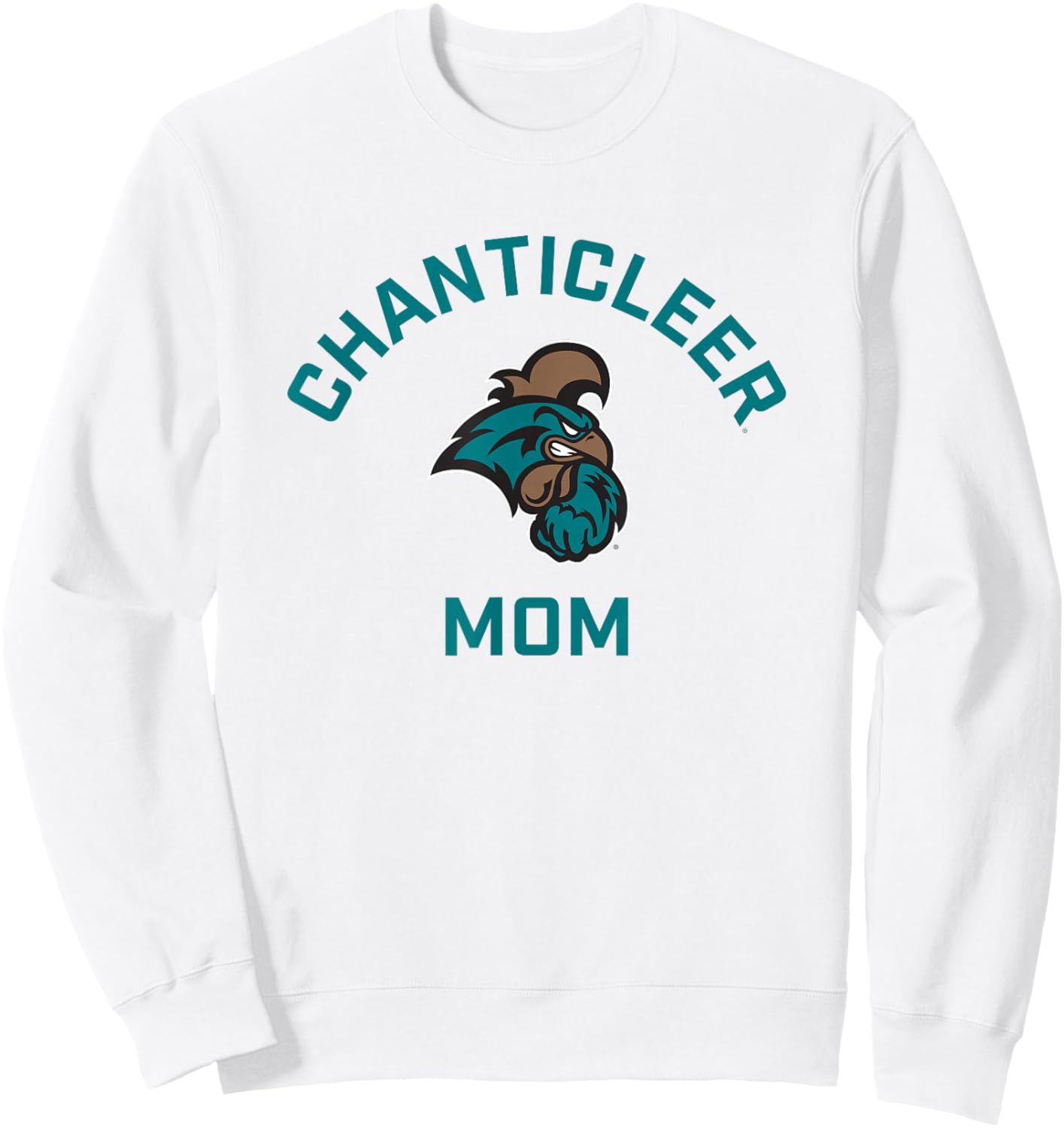Coastal Carolina University Chanticleers Arched Mom Sweatshirt - Sweatshirt | White
