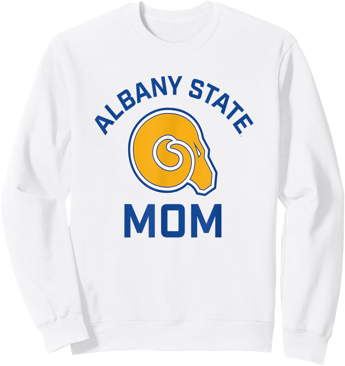 Albany State University Golden Rams Arched Mom Sweatshirt - Sweatshirt | White