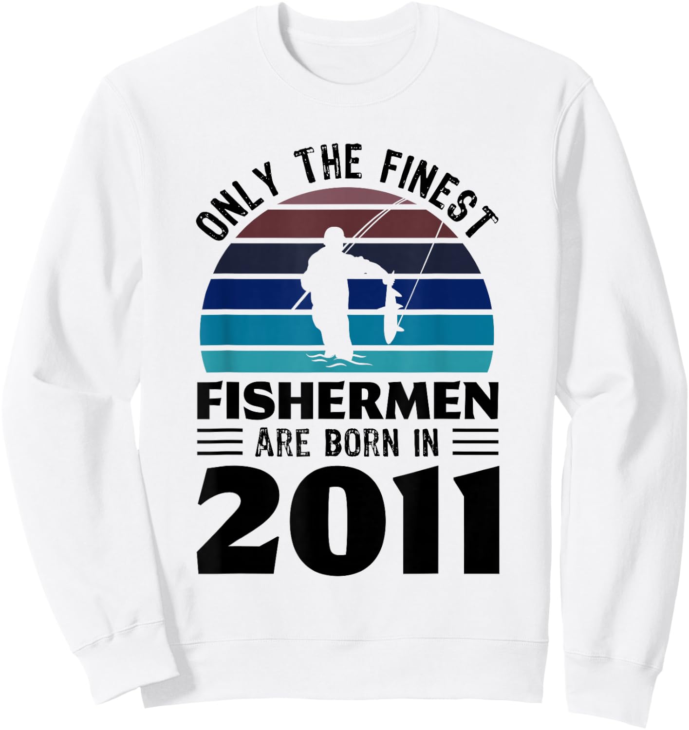 Fishermen born in 2011 10th Birthday Fishing Gifts Sweatshirt - Sweatshirt | White