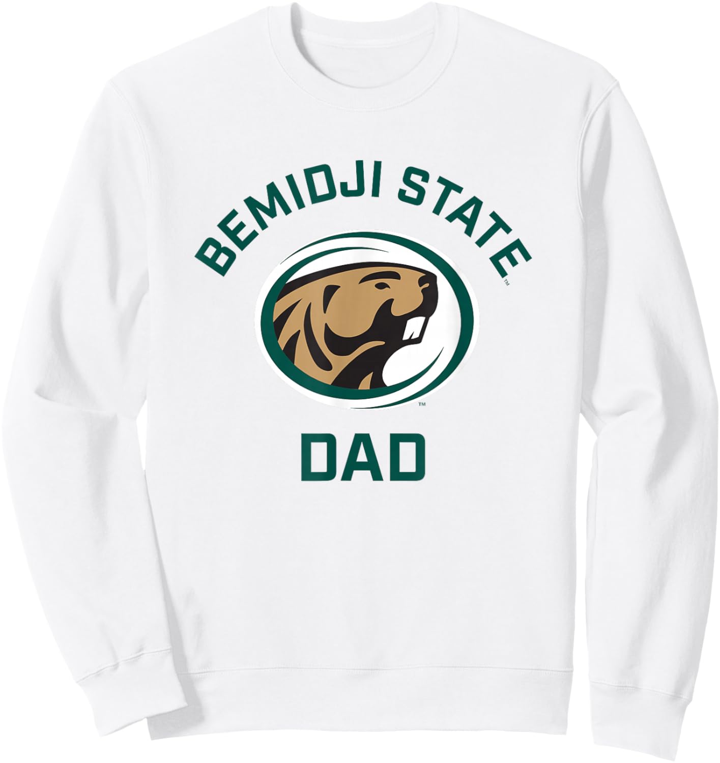 Bemidji State University BSU Beavers Arched Dad Sweatshirt - Sweatshirt | White