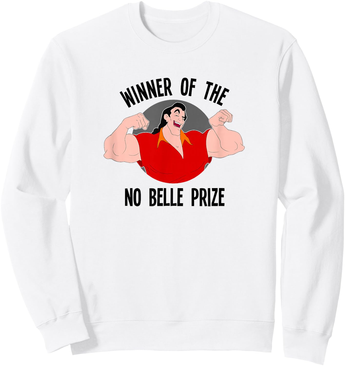 Disney Beauty and The Beast Gaston Winner of No Belle Prize Small Sweatshirt - Sweatshirt | White