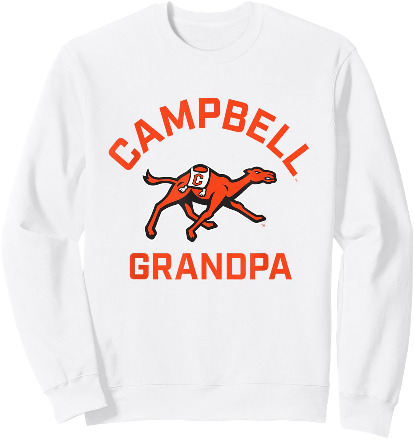 Campbell University Fighting Camels Arched Grandpa Sweatshirt - Sweatshirt | White