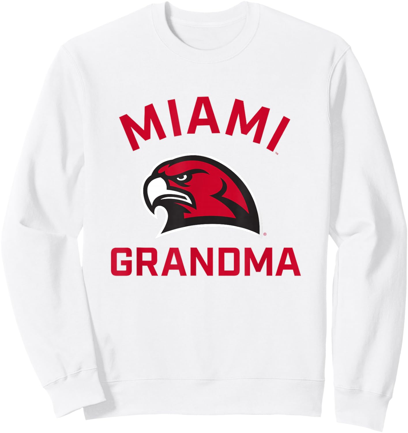 Miami University Ohio Redhawks Arched Grandma Sweatshirt - Sweatshirt | White