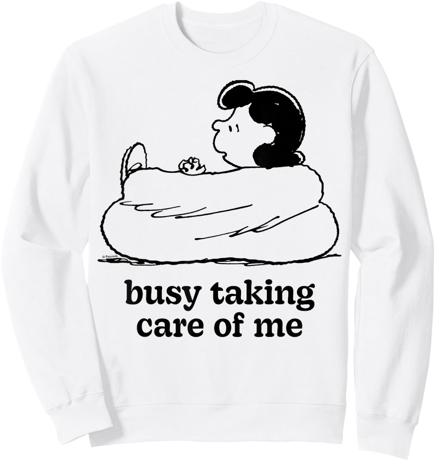 Peanuts - Lucy Van Pelt Busy Taking Care of Me Sweatshirt - Sweatshirt | White