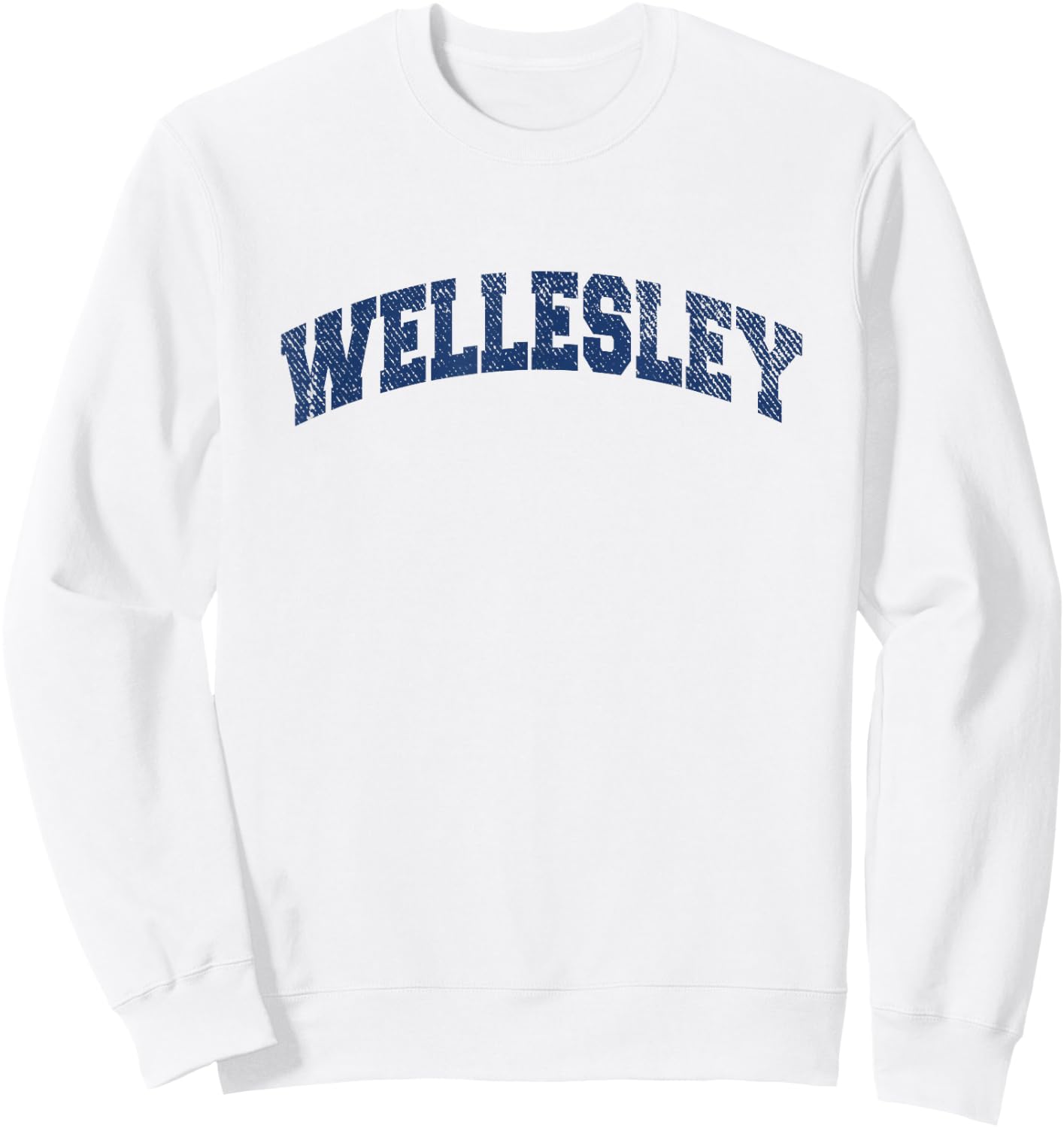 Wellesley Massachusetts Varsity Style Vintage Grey Sweatshirt - Sweatshirt | White