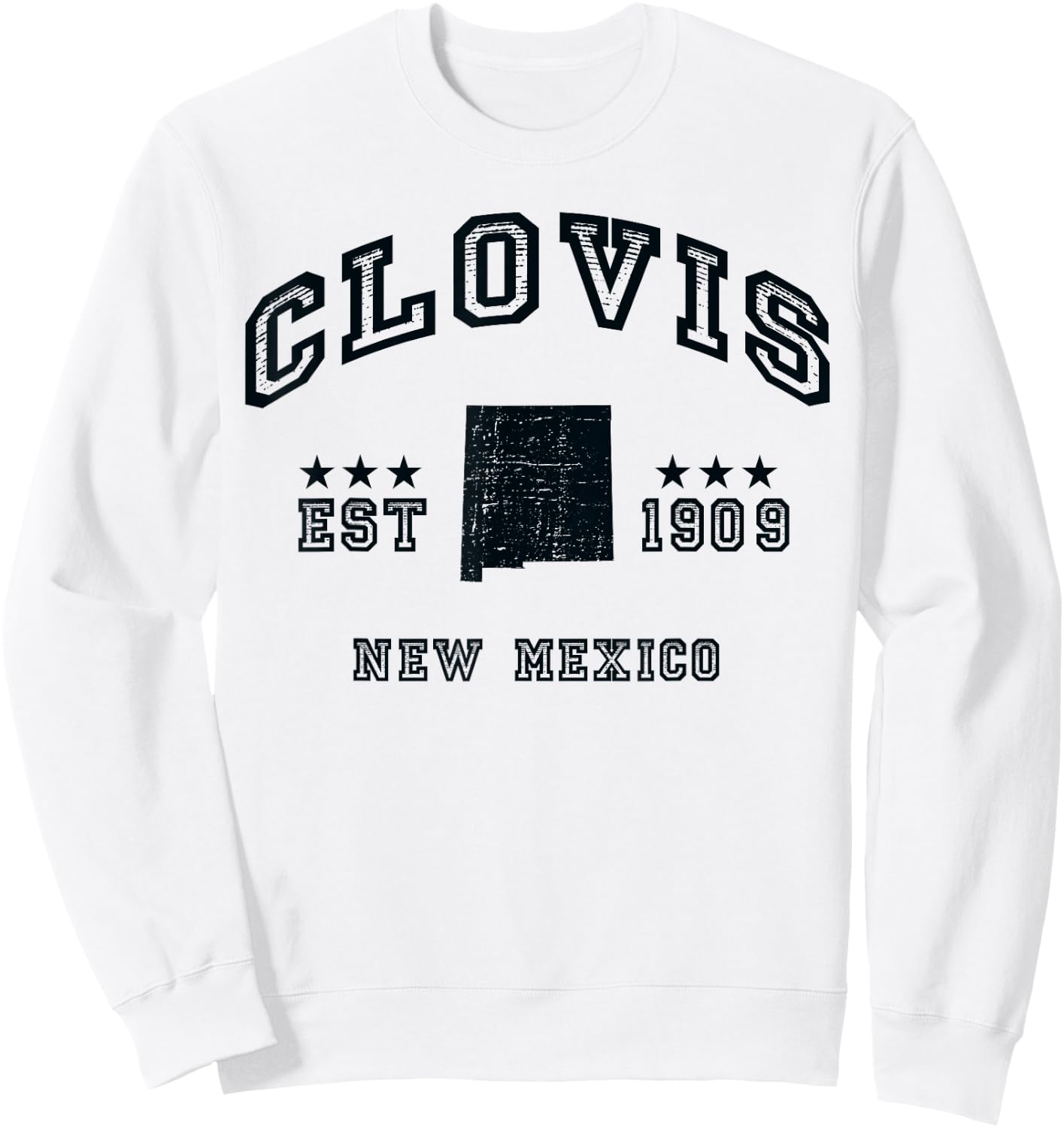 Retro Clovis New Mexico NM Souvenir Sport Throwback Sweatshirt - Sweatshirt | White