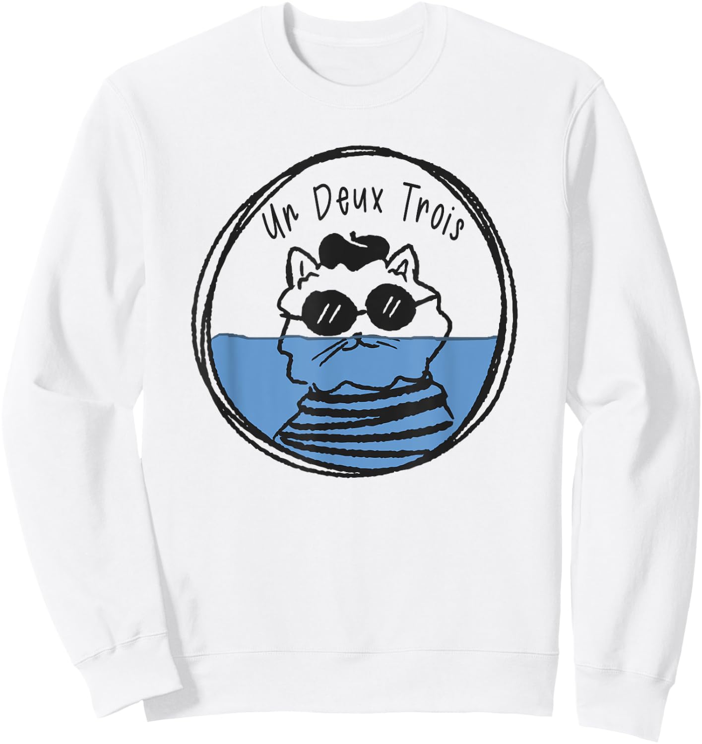Un Deux Trois Cat Sank Men Women Girls Kids Sweatshirt - Sweatshirt | White