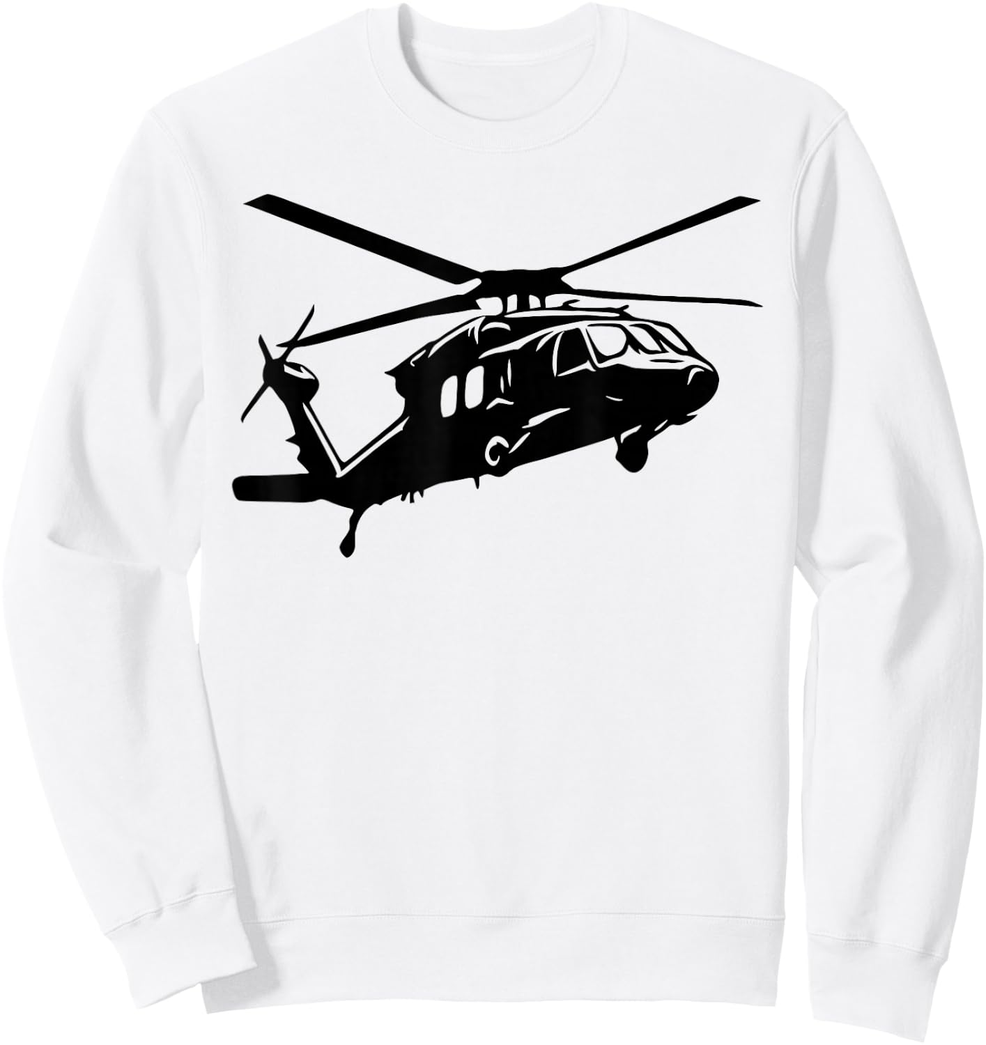 Sikorsky UH-60 Blackhawk Helicopter Army Pilot Gift Sweatshirt - Sweatshirt | White