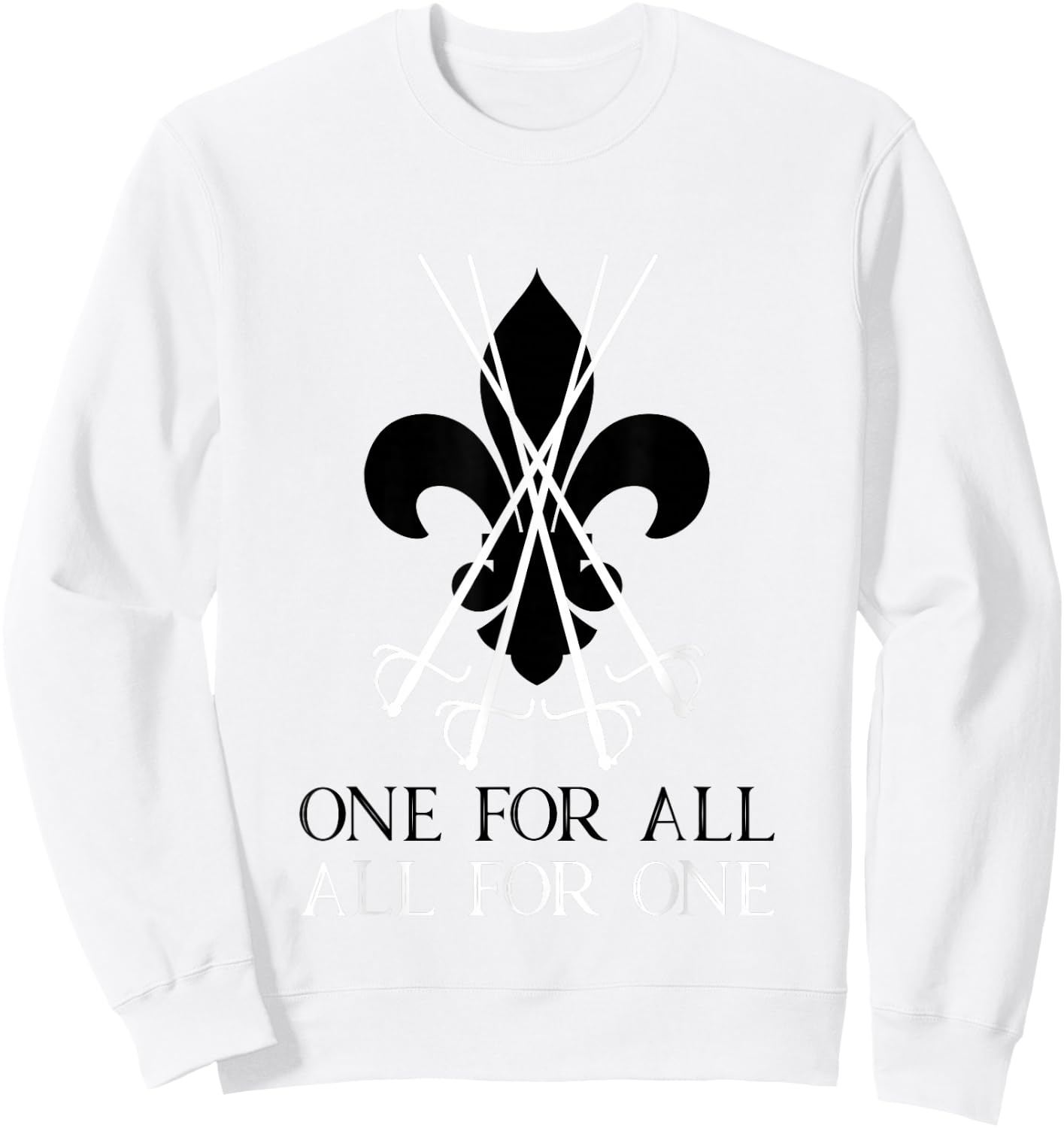 One for All, All for One The Three Musketeers Fleur-de-lis Sweatshirt - Sweatshirt | White