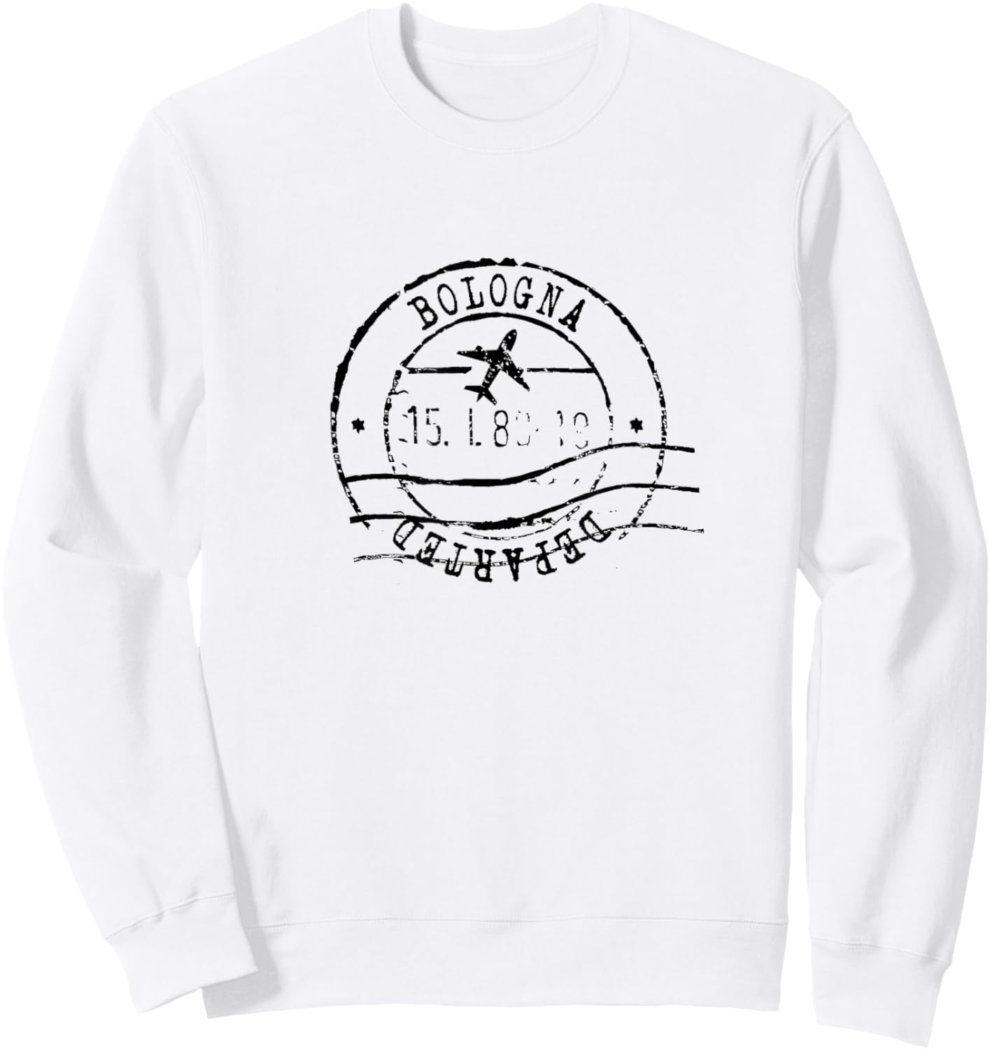 Bologna Italy Travel Vintage Passport Stamp Sweatshirt - Sweatshirt | White