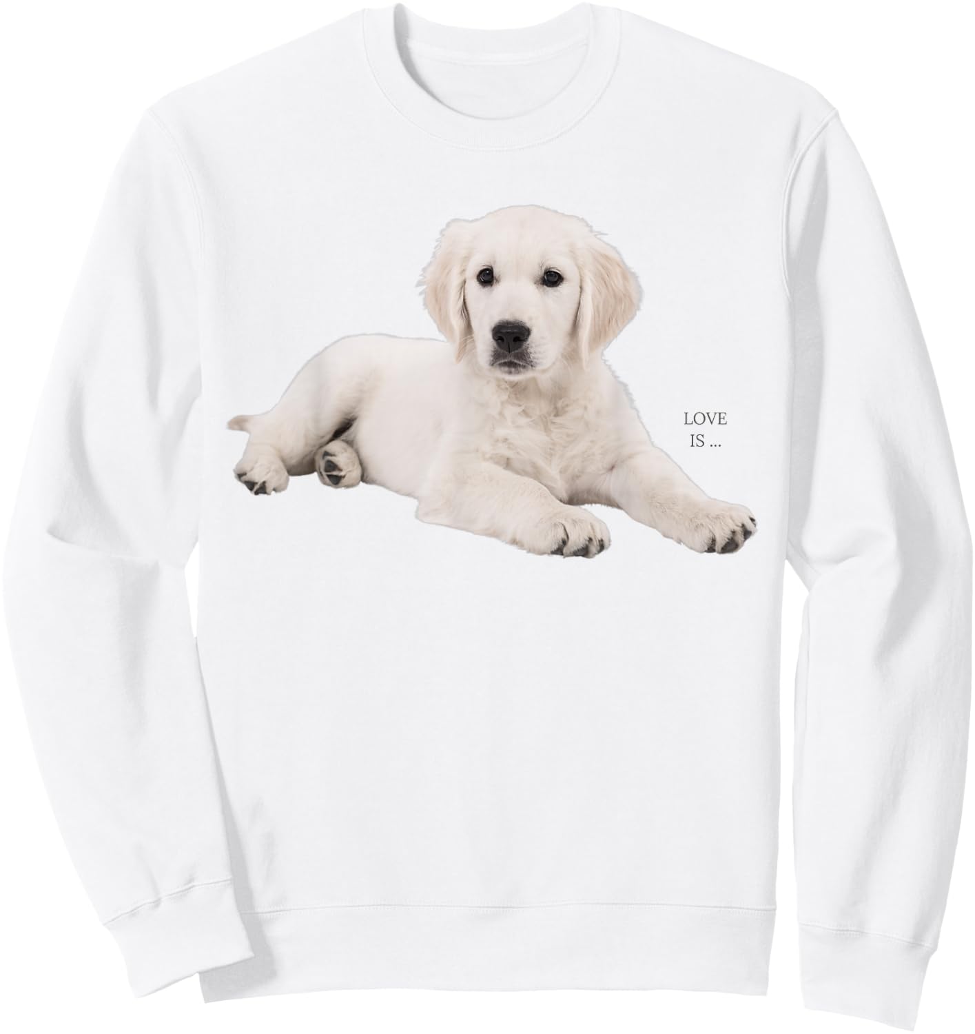 White Labrador Retriever Shirt Yellow Love Lab Mom Dog Dad Sweatshirt - Sweatshirt | White