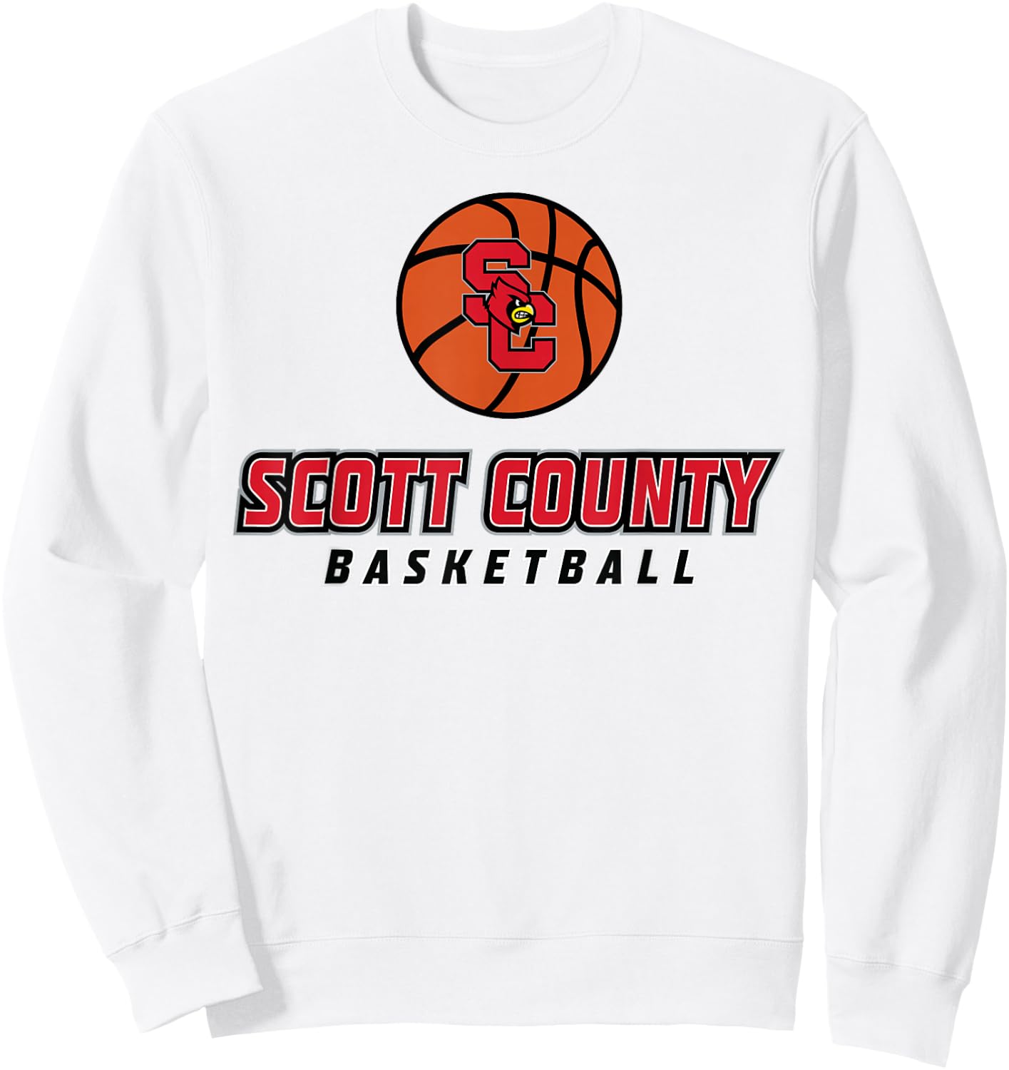 Scott County High School Cardinals Basketball Sweatshirt - Sweatshirt | White