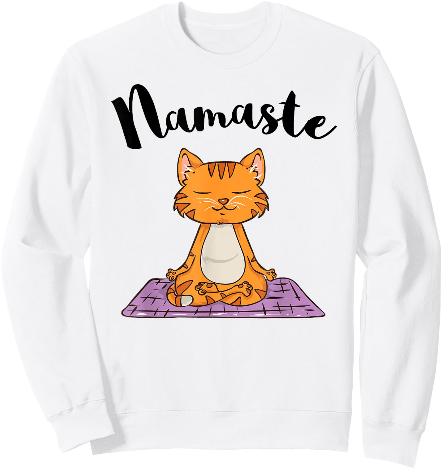 Cat Yoga Namaste Shirt Women Girls Kitten Yoga Sweatshirt - Sweatshirt | White