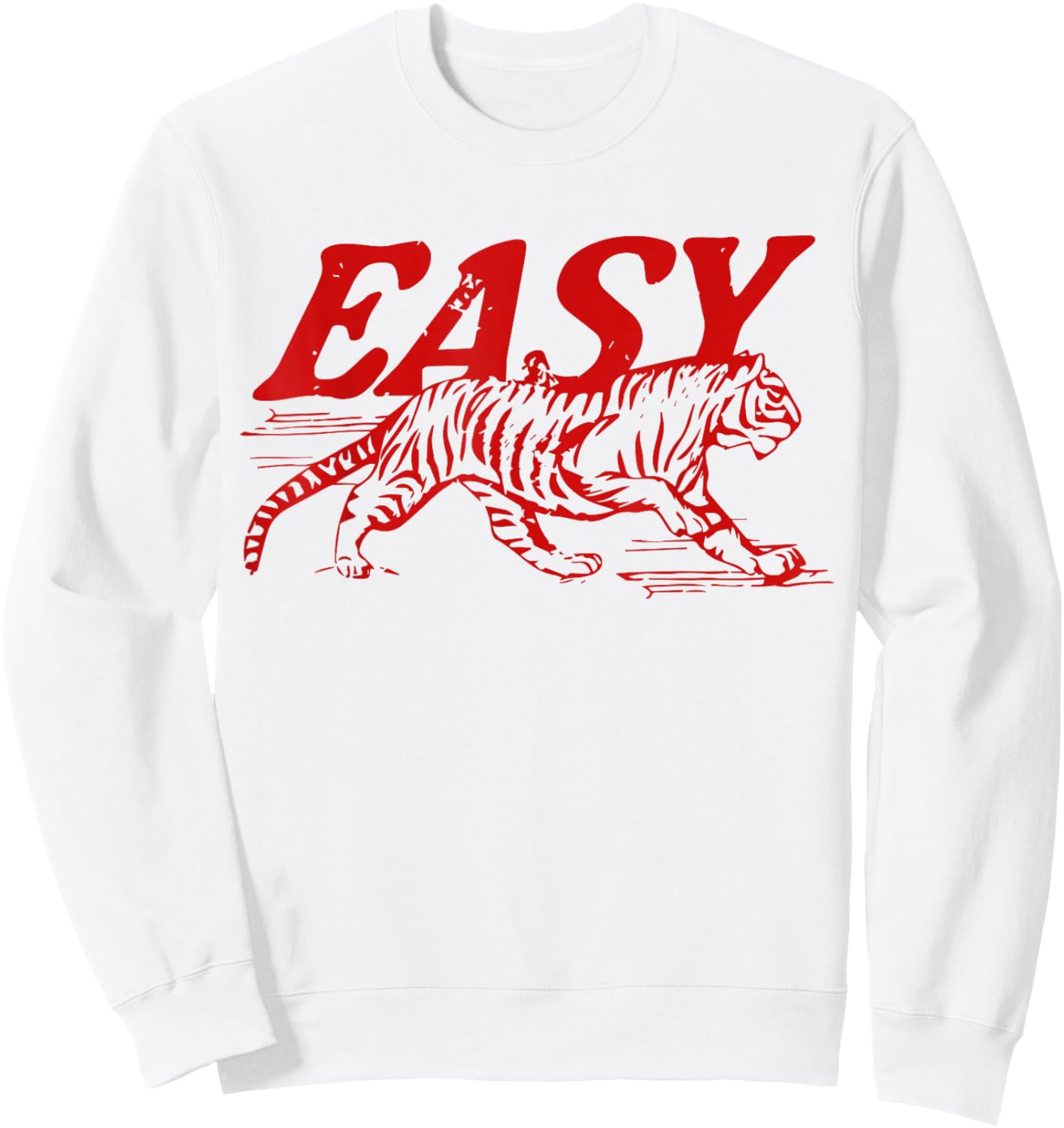 Easy Tiger Distressed Graphic Men Women Sweatshirt - Sweatshirt | White