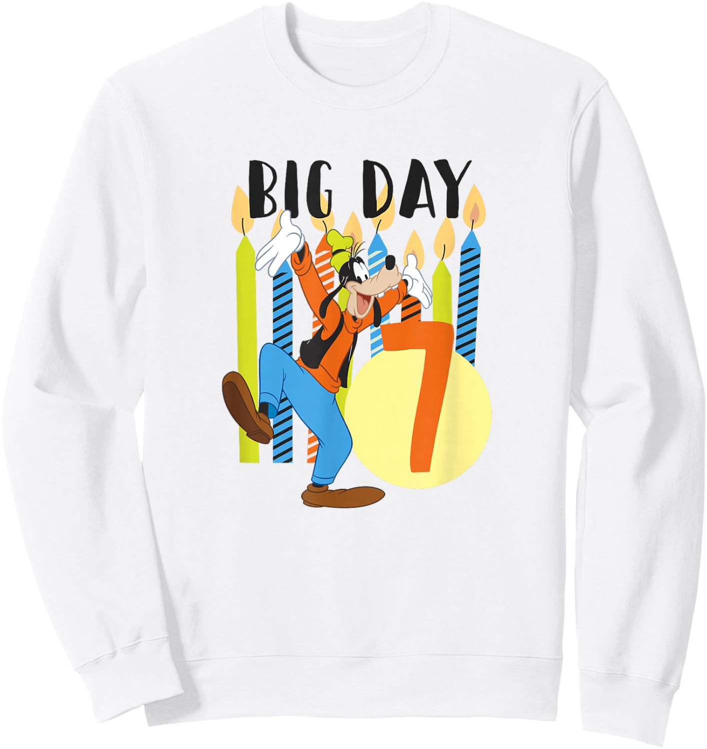 Disney Goofy Birthday Big Day 7 Years Old Sweatshirt - Sweatshirt | White
