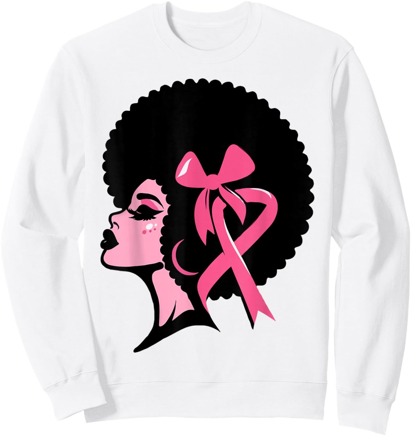 Breast Cancer Black African American Women Support Pink Sweatshirt - Sweatshirt | White