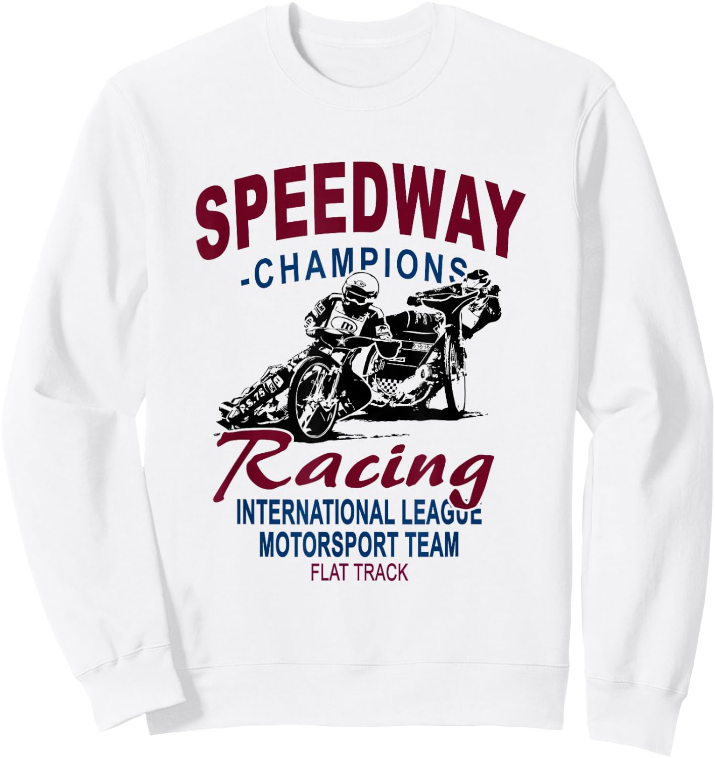 Speedway Railway Motorcycle Racing Sweatshirt - Sweatshirt | White