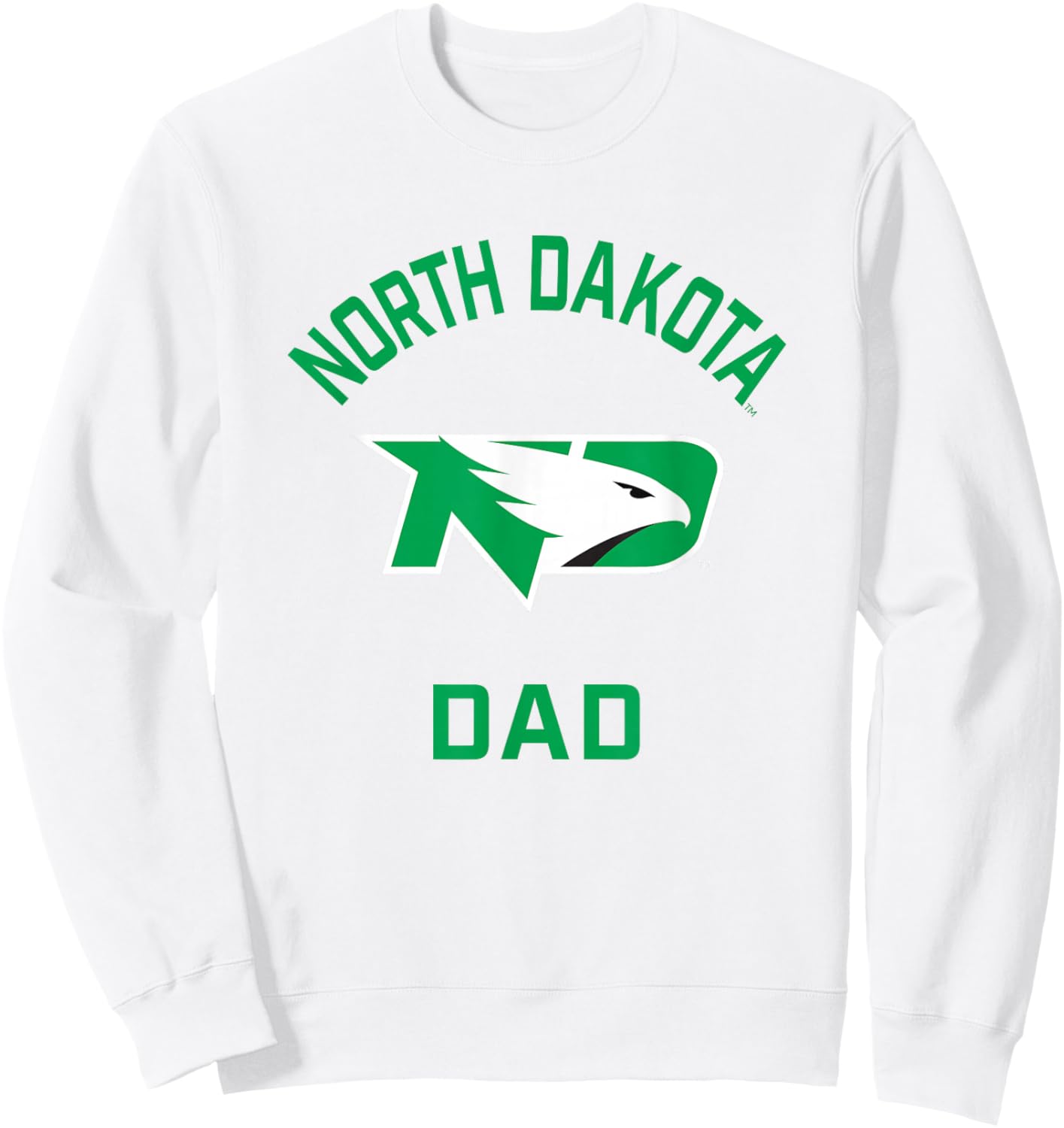 University of North Dakota Fighting Hawks Arched Dad Sweatshirt - Sweatshirt | White