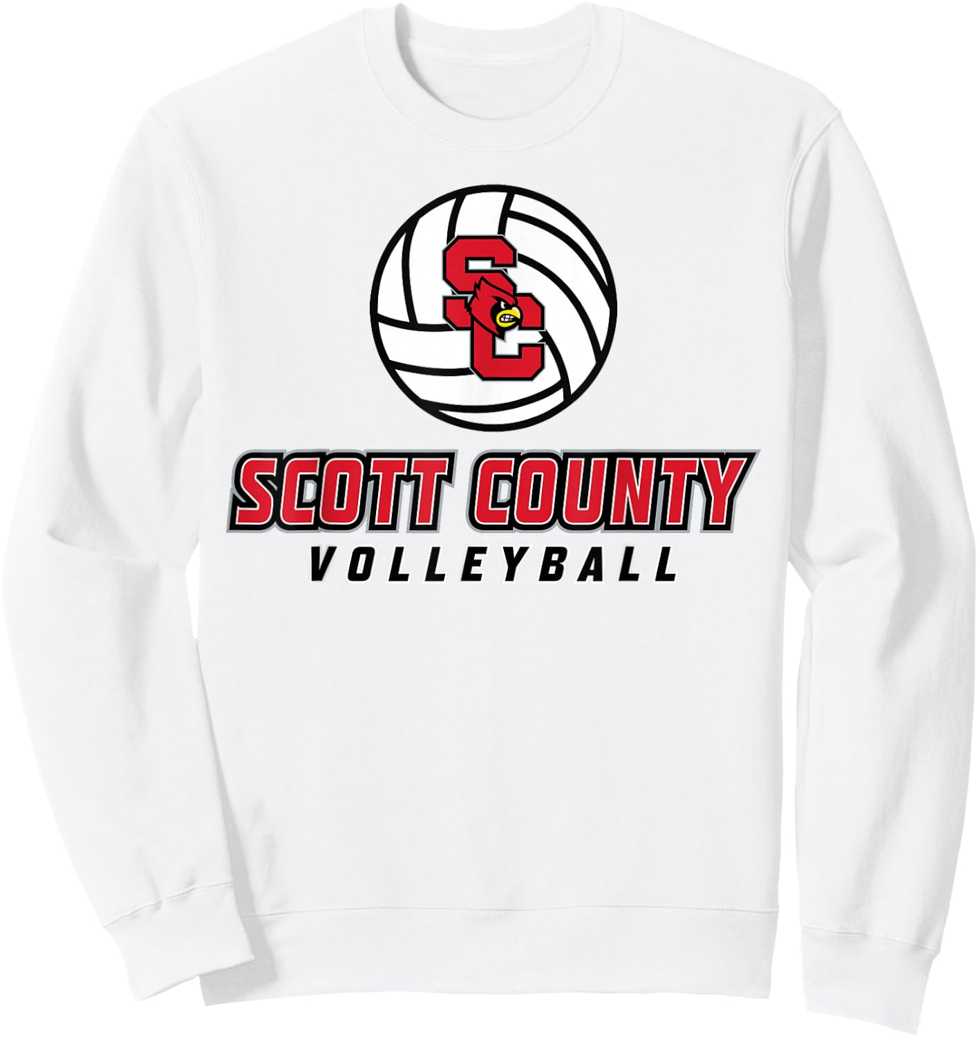 Scott County High School Cardinals Volleyball Sweatshirt - Sweatshirt | White