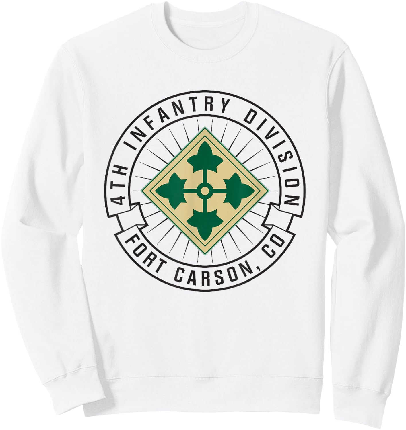 Fort Carson United States Army 4th Infantry Division Sweatshirt - Sweatshirt | White