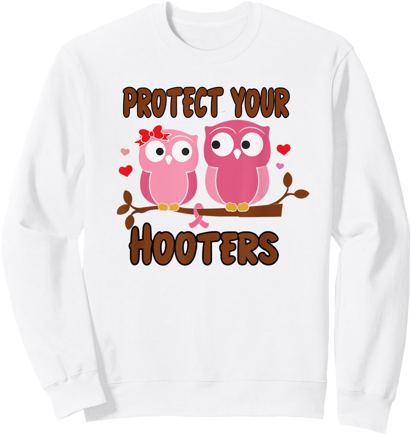 Breast Cancer Protect Hooters Support Awareness Women Sweatshirt - Sweatshirt | White