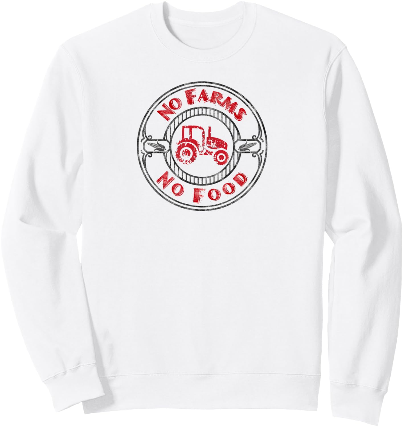 No Farms No Food Support Agriculture Farming - Tractor T Sweatshirt - Sweatshirt | White