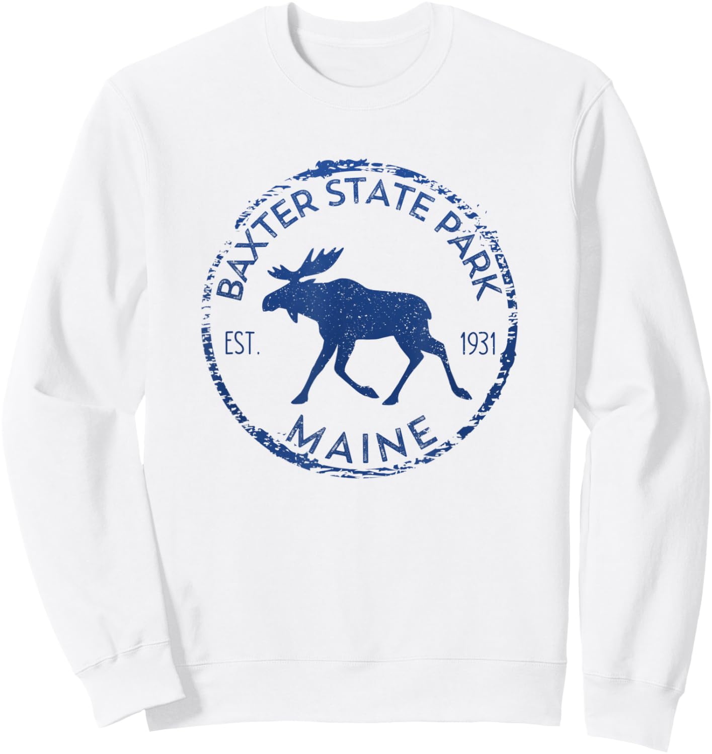 Baxter State Park Maine Moose Outdoors Sweatshirt - Sweatshirt | White