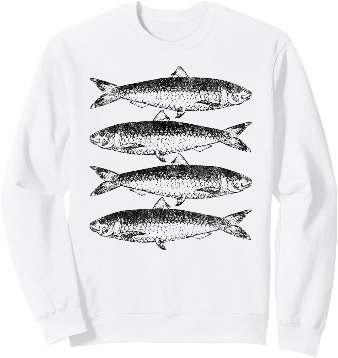 Canned Sardines Lover Gift Vintage Sardine Fish Sweatshirt - Sweatshirt | White