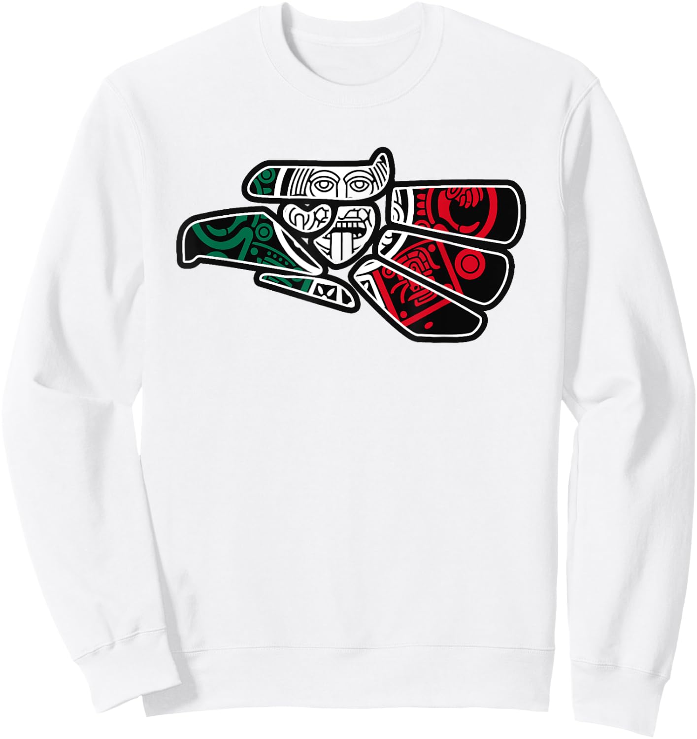 Hecho En Mexico Aztec Calendar Mexican Eagle Sweatshirt - Sweatshirt | White