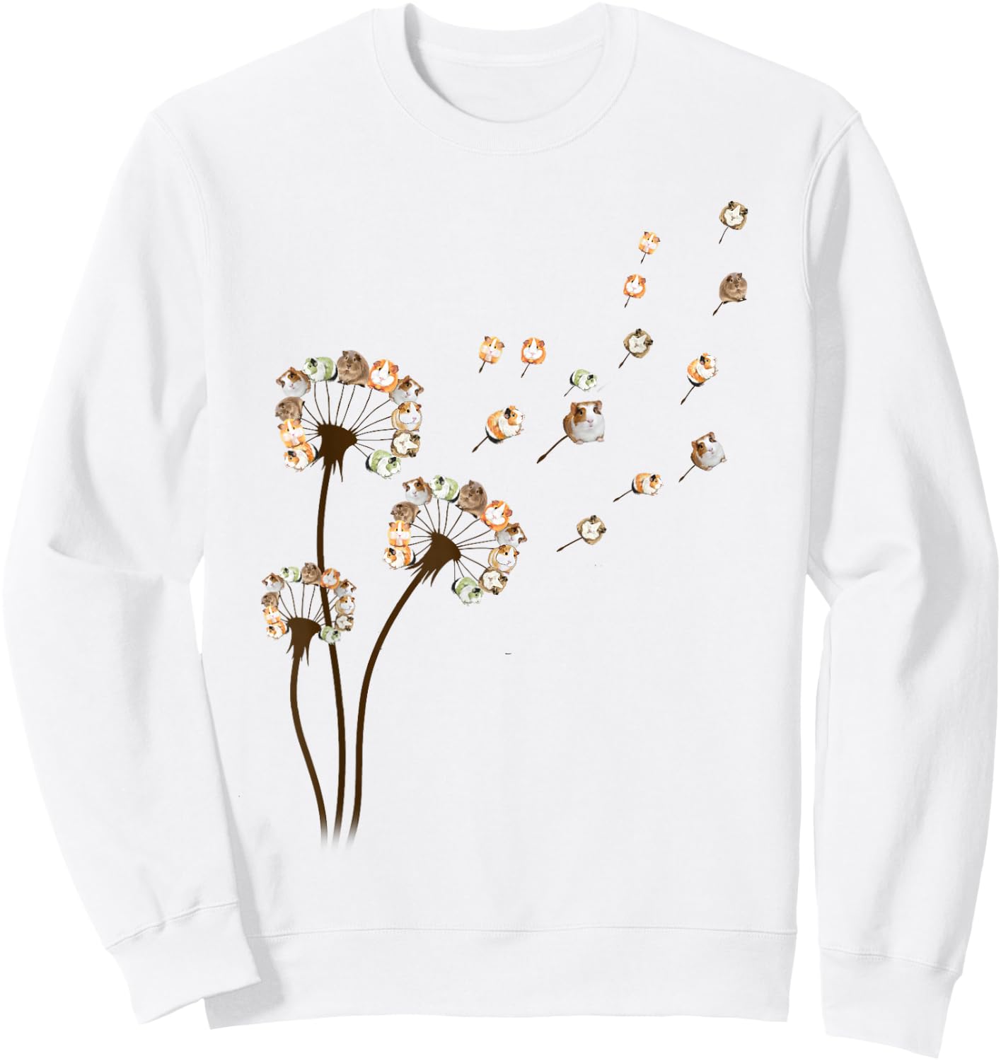 Flower Guinea Pig Dandelion Funny Animal Lovers Cute Sweatshirt - Sweatshirt | White