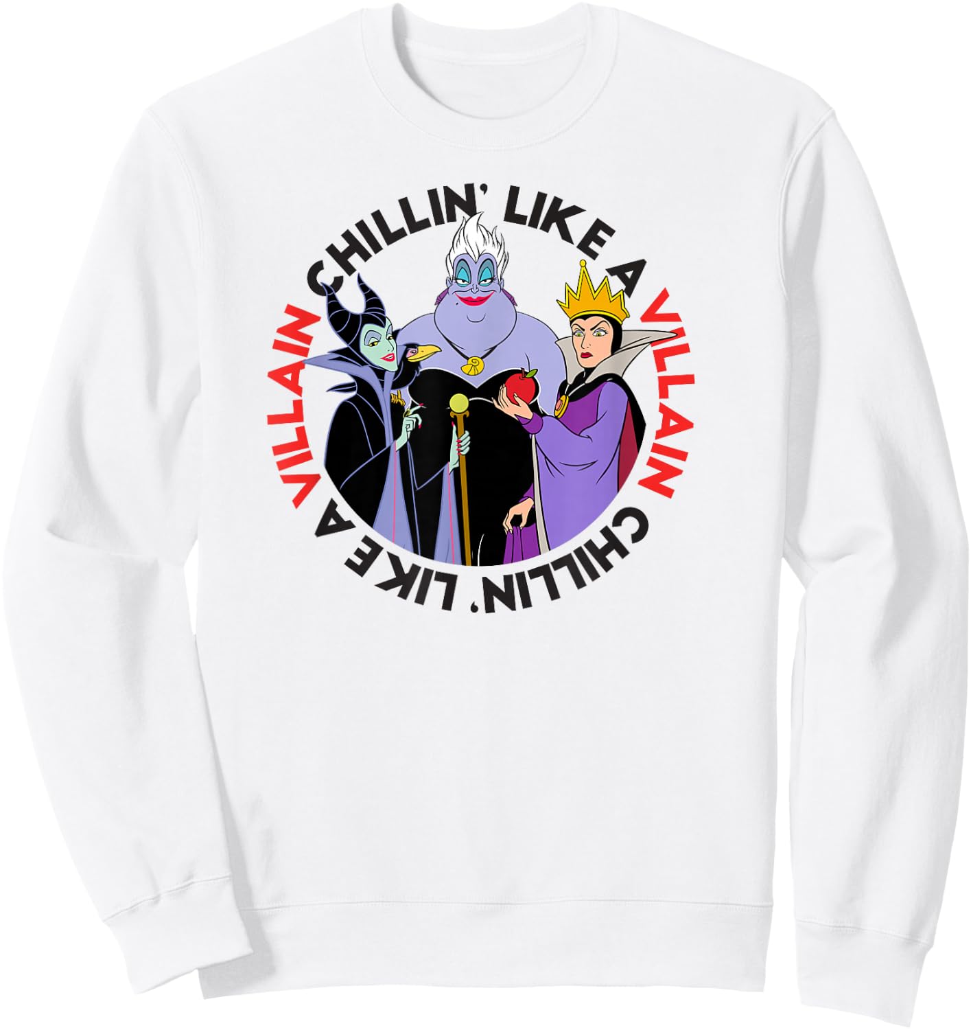 Disney Villains - Ursula, Maleficent, and Queen Grimhilde Sweatshirt - Sweatshirt | White