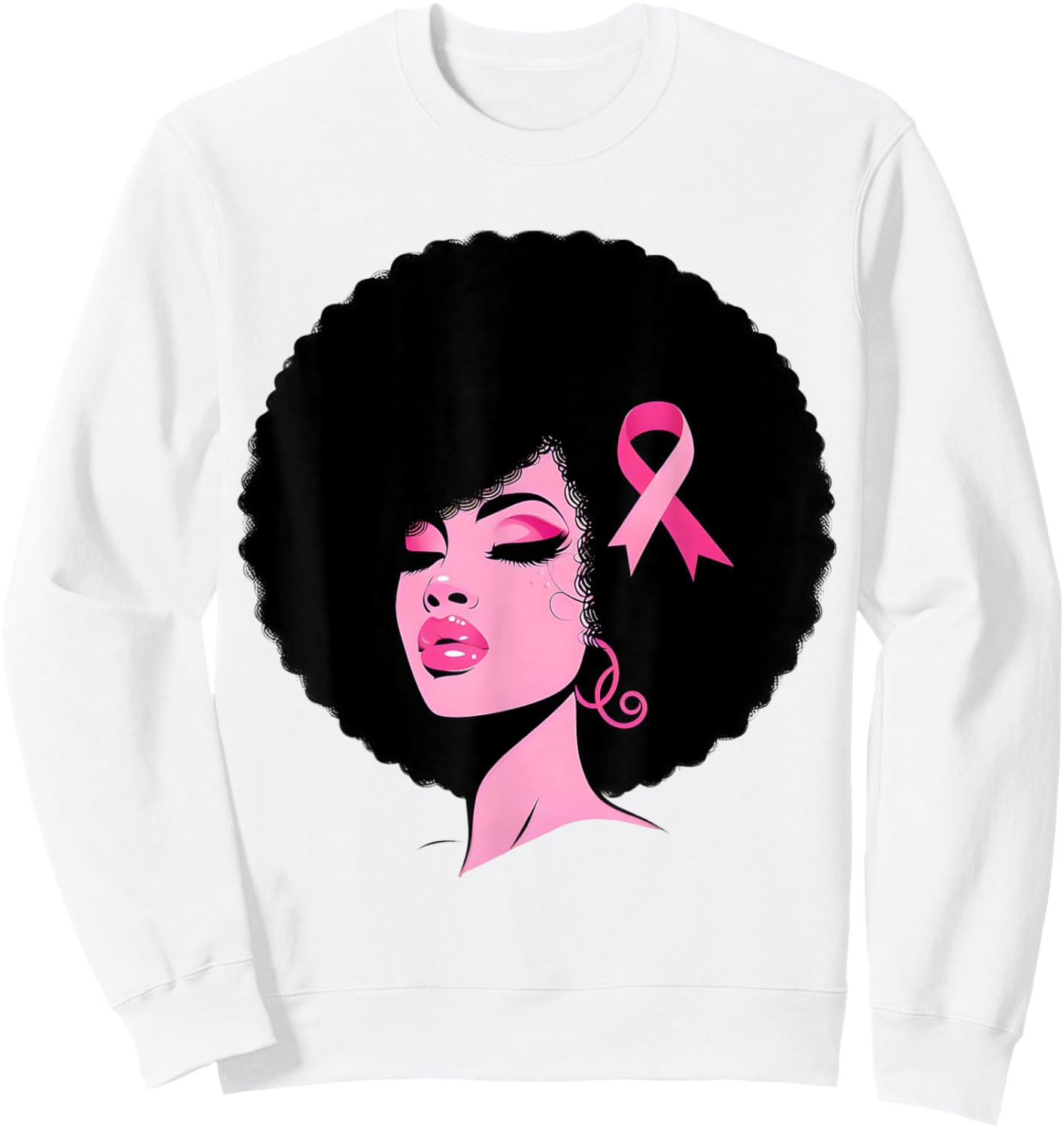 Breast Cancer Black African American Women Support Pink Sweatshirt - Sweatshirt | White